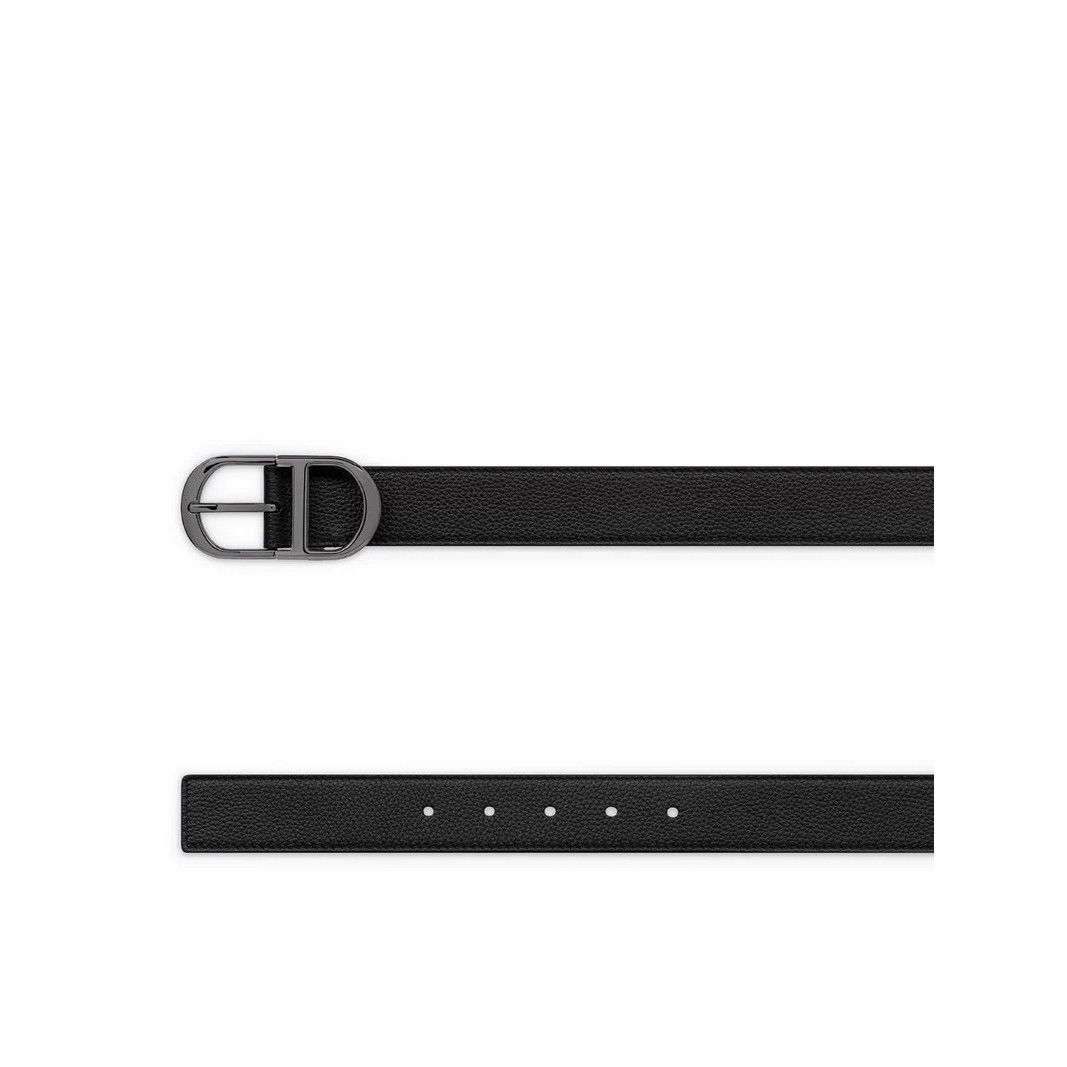 DIOR $700 Black Grained Leather Belt New & Authentic (Men's