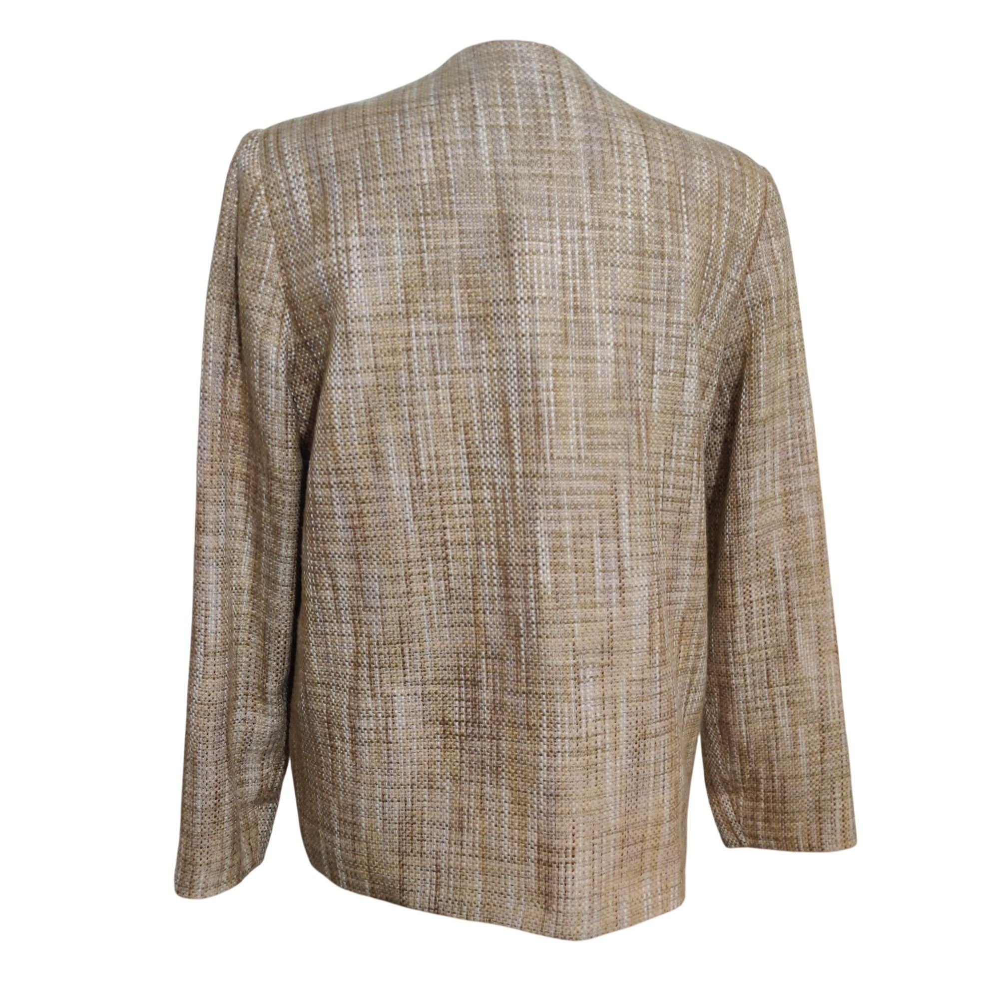 Other Alfred Dunner Womens Tweed Button Up Blazer Jacket Coat Gold Size M / US 6-8 / IT 42-44 - 2 Thumbnail