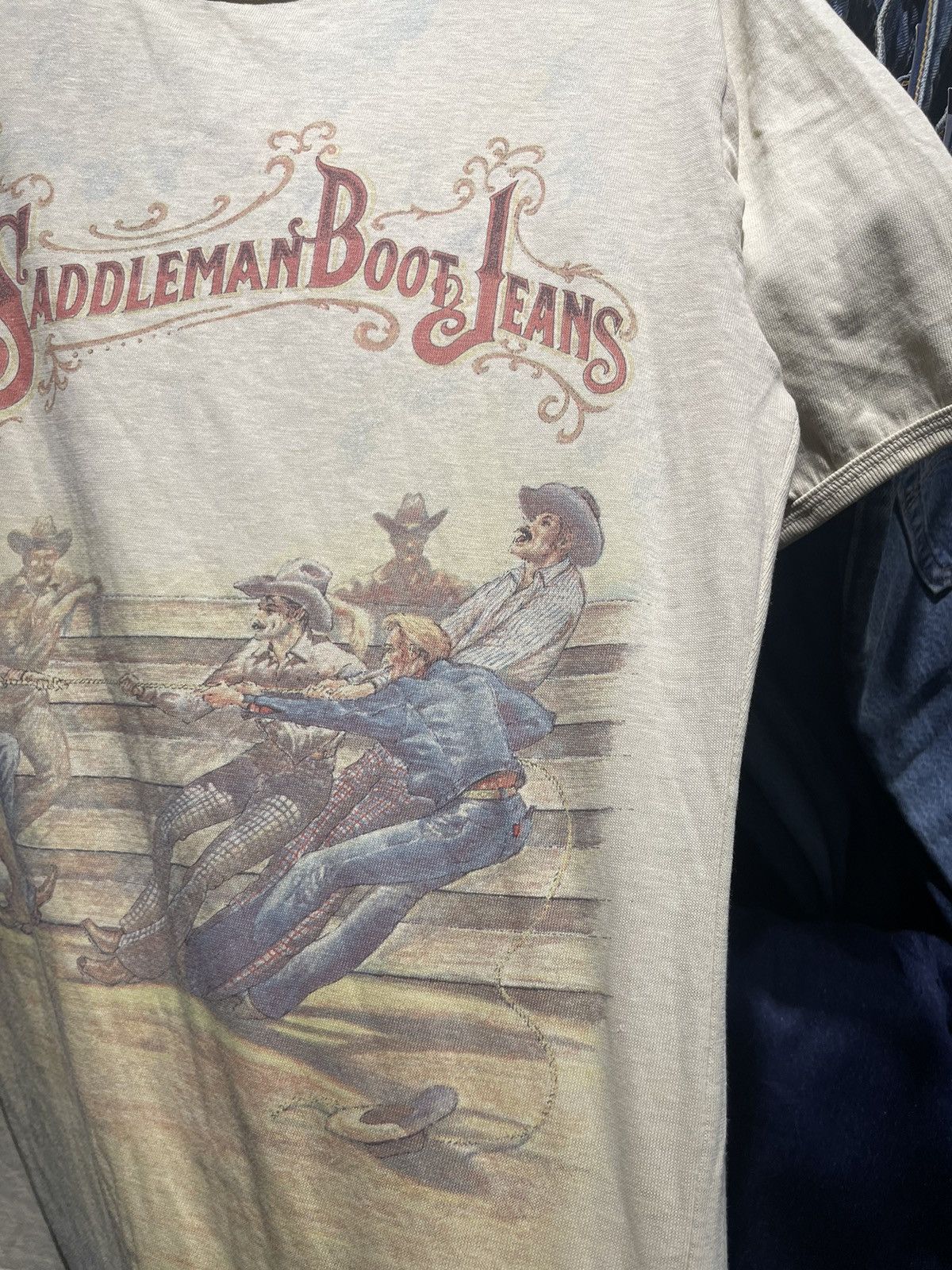 Levi's × Levi's Vintage Clothing × Vintage Vintage 70s Levis’s “Saddleman Boot Jeans” Commercial Tee Size US L / EU 52-54 / 3 - 4 Thumbnail