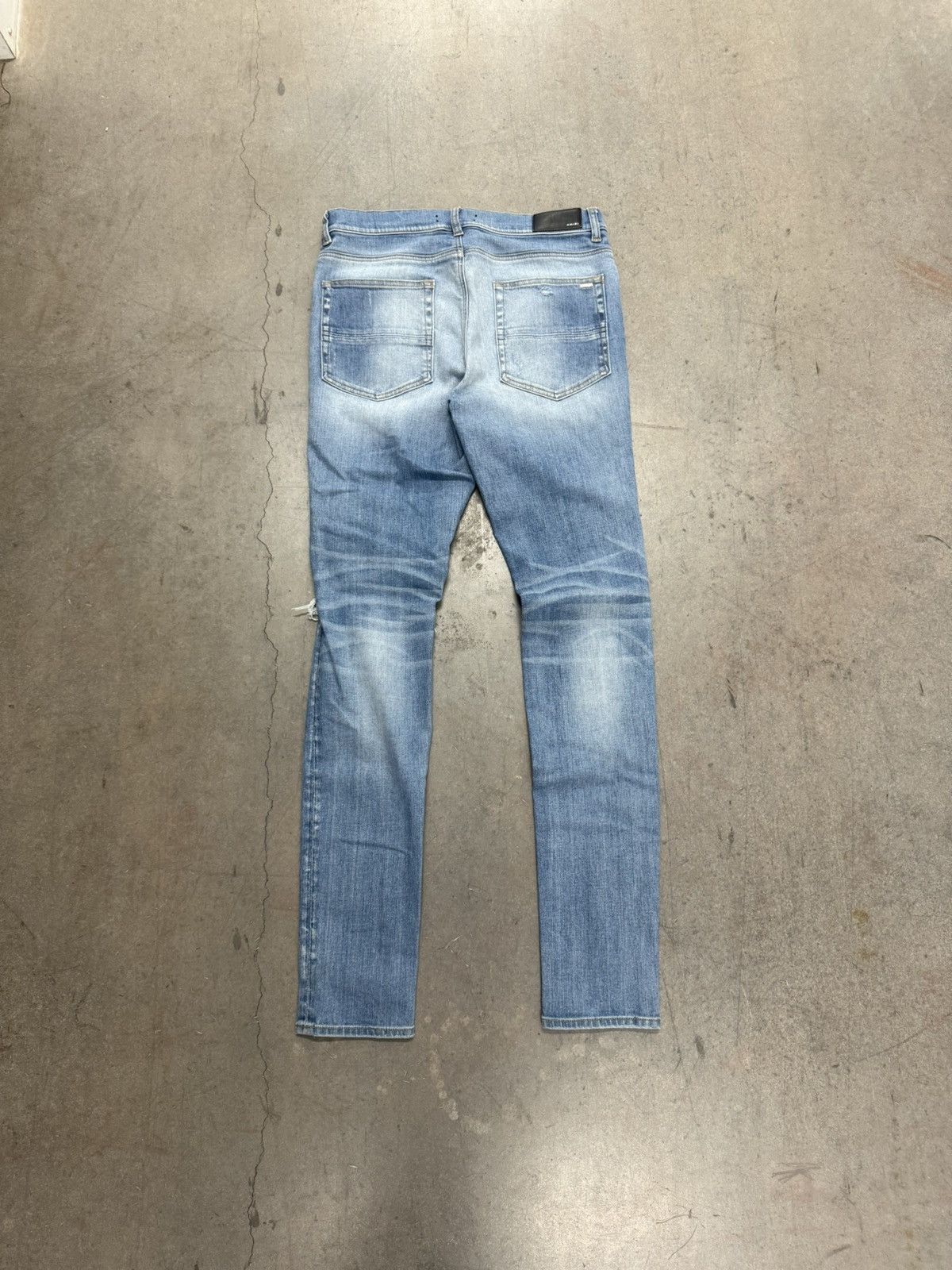 Amiri MX1 SKINNY JEANS CAMO PATCH JEANS LIGHT BLUE Size US 34 / EU 50 - 2 Thumbnail