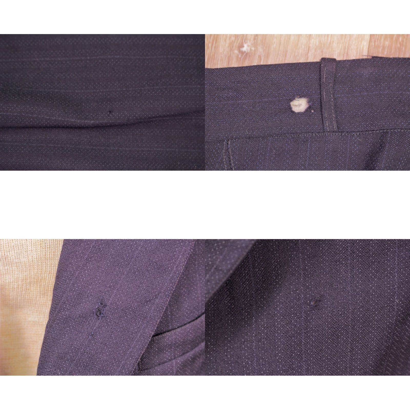 Vintage VINTAGE Men's VTG 20s AS IS Navy Wool 2 PC Suit Sz S-M 1920s Button Fly Pants Shirt Jacket Wool Navy Blue 1920s Mens Women Girls Boys Size 36R - 10 Thumbnail