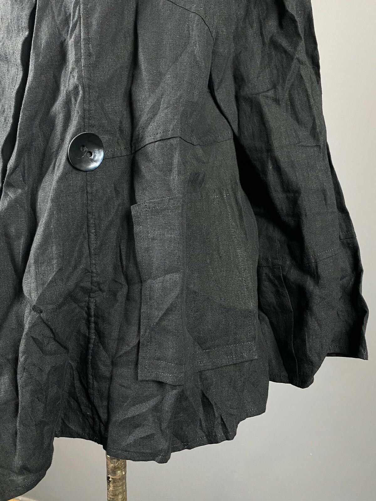 JOHN LAWRENCE SULLIVAN SULU Kerstin Bernecker Black Linen Trapeze Jacket Size 42 Size M / US 6-8 / IT 42-44 - 3 Thumbnail