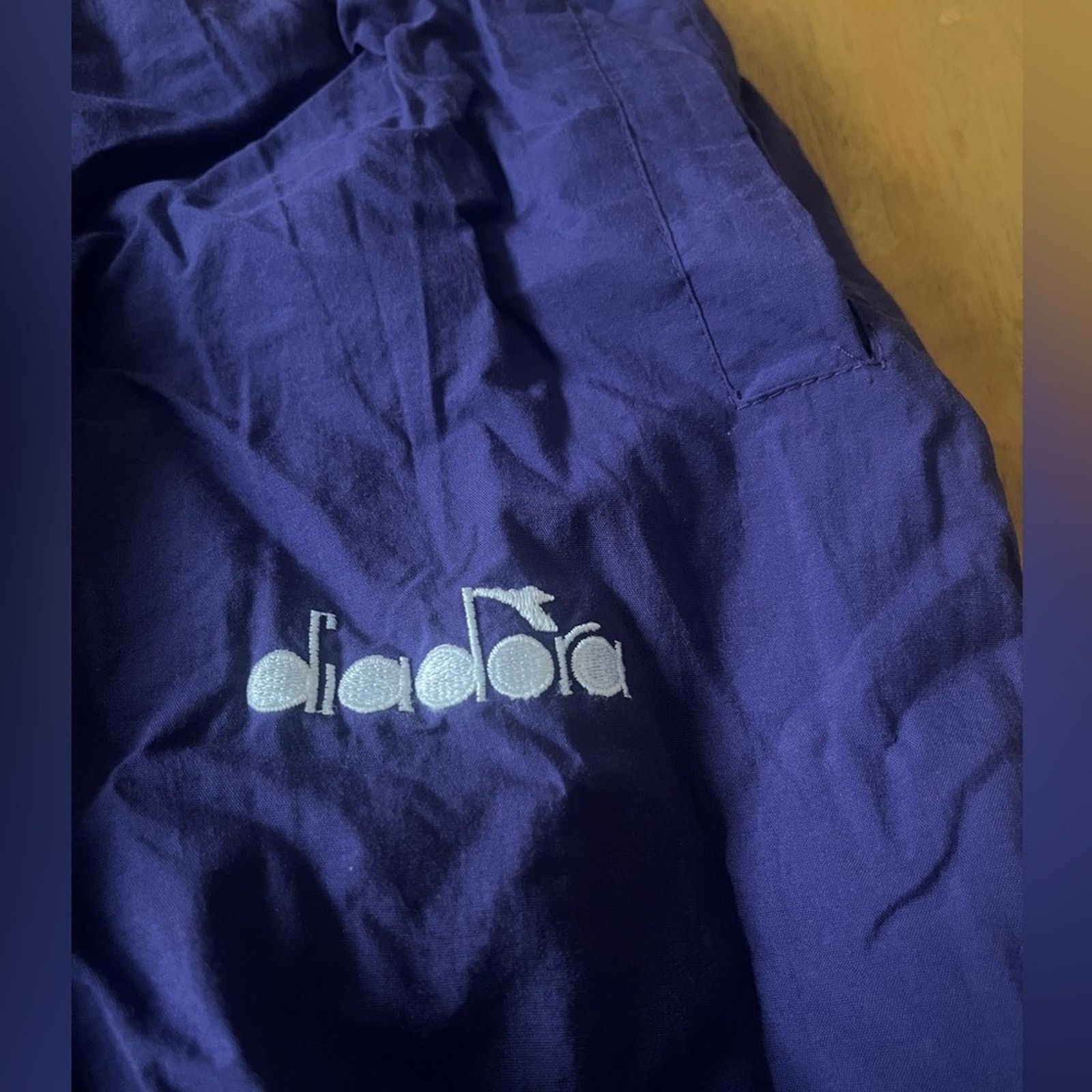 Diadora Diadora vintage nylon drawstring soccer pants, purple and XL Size US 37 - 2 Thumbnail