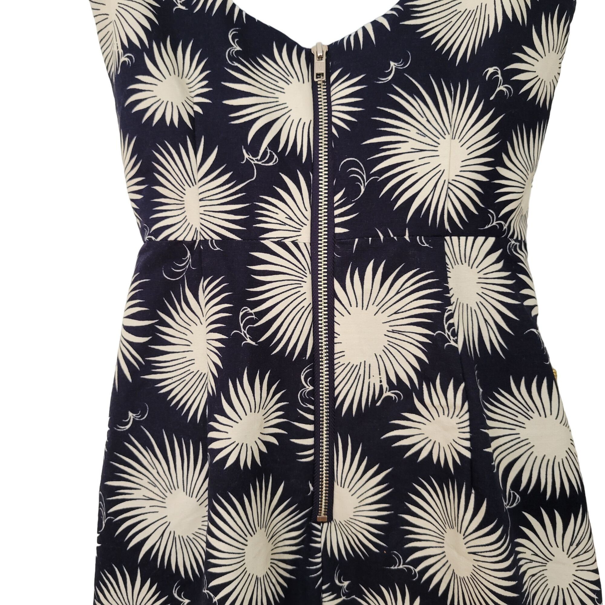MILLY Milly New York 2 Sleeveless Sheath Cotton Dress Floral Print Size XS / US 0-2 / IT 36-38 - 9 Thumbnail