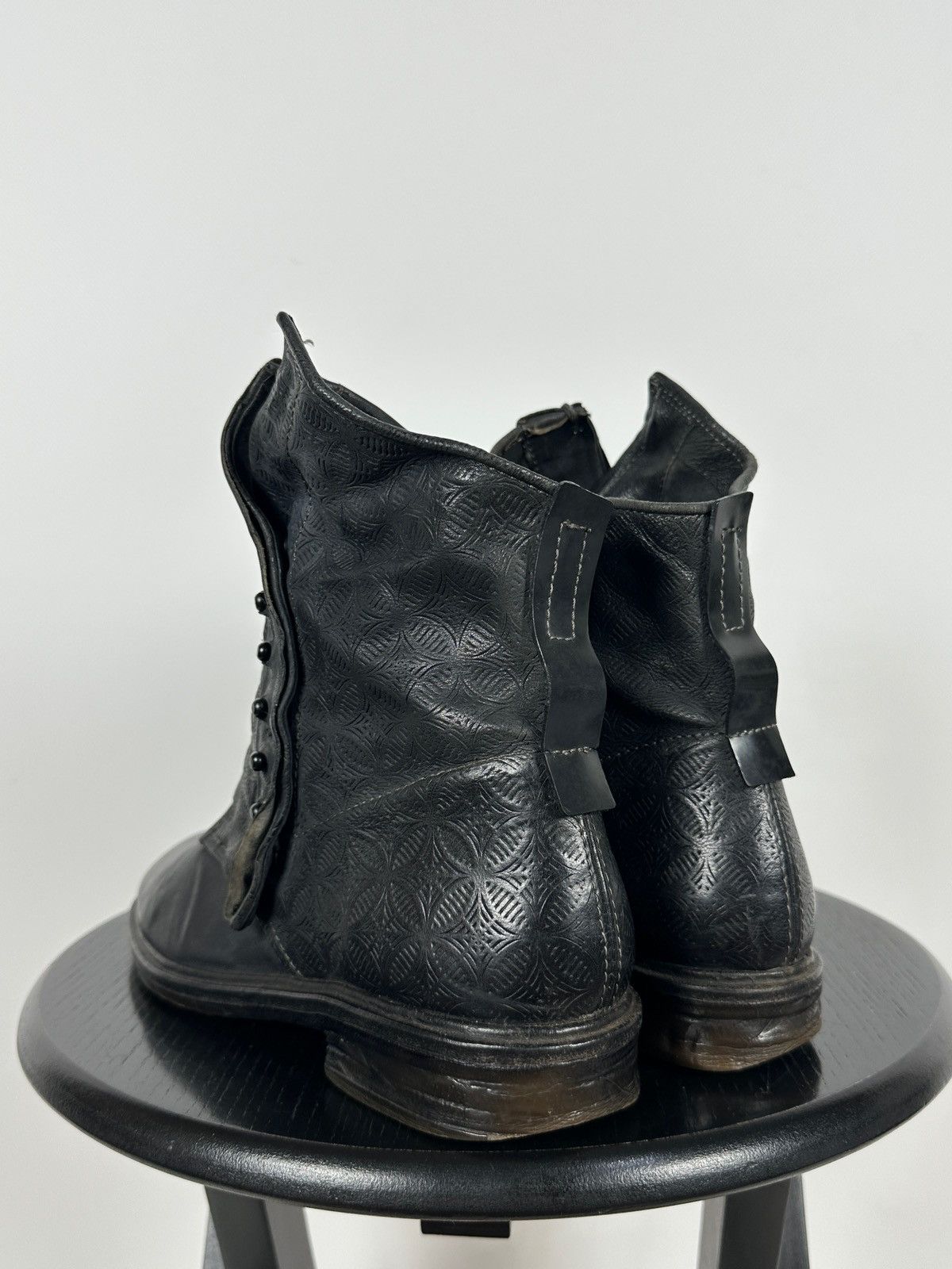 A.S.98 A.S.98. Airstep Black Leather Biker Gothic Ankle Boots Size US 9 / IT 39 - 3 Thumbnail