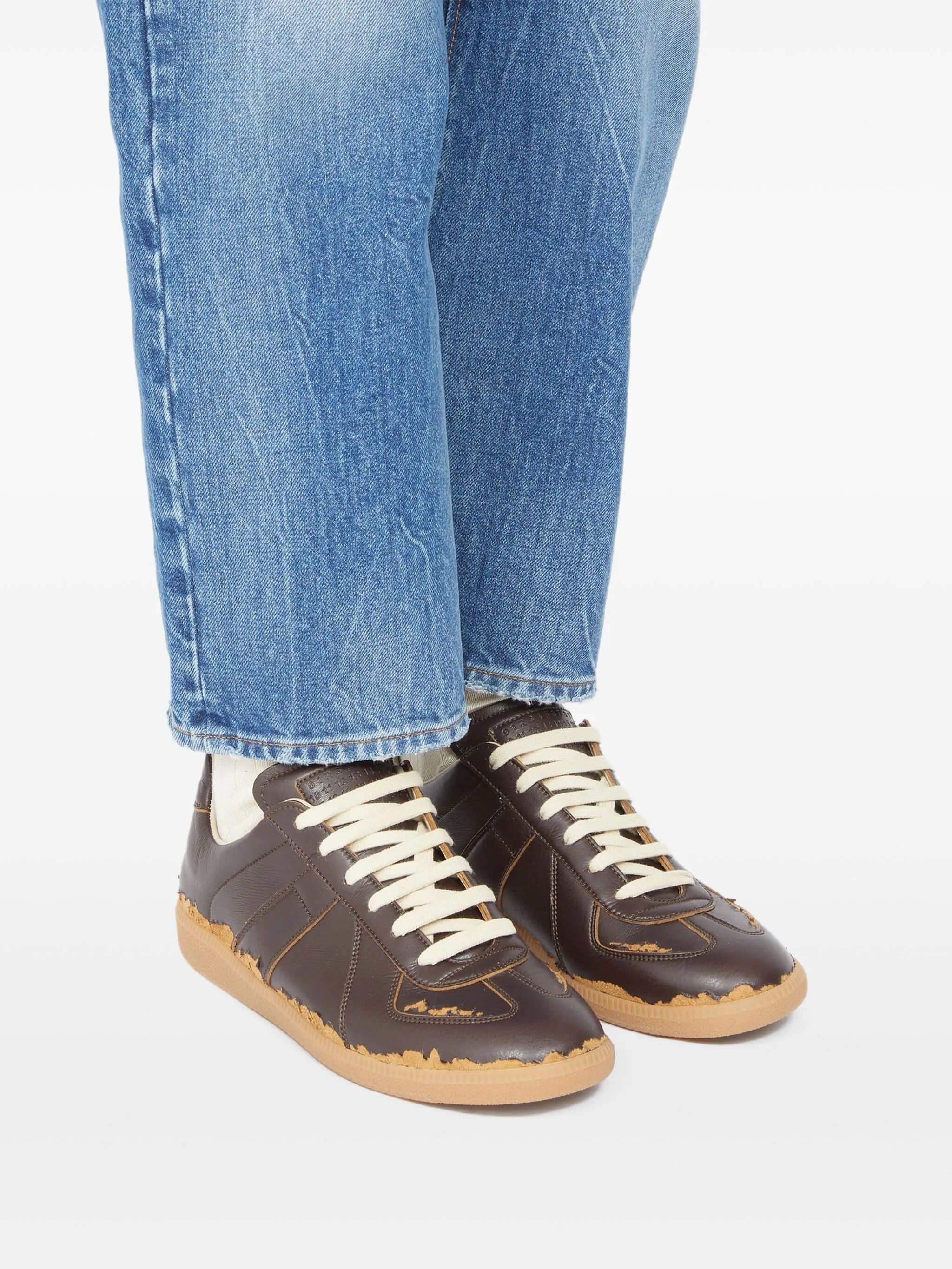 Maison Margiela o1w1db10226 Replica Low-Top Sneakers in Brown Size US 12 / EU 45 - 5 Thumbnail