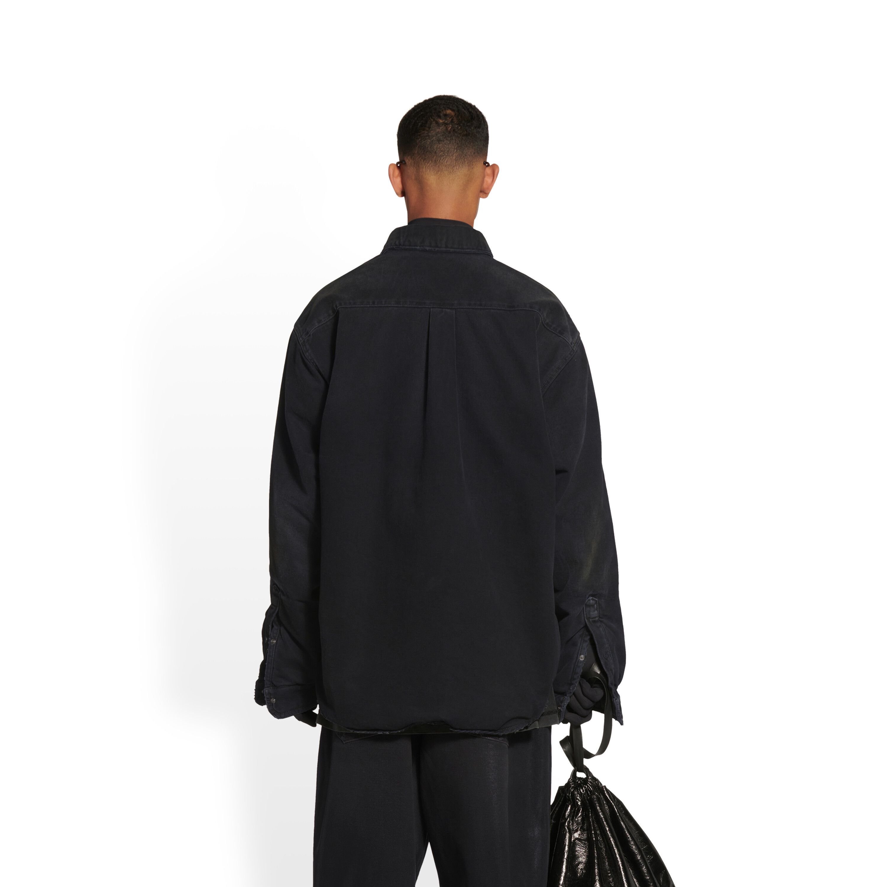 Balenciaga o1w1db11125 Padded Shirt in Black Size US M / EU 48-50 / 2 - 5 Thumbnail