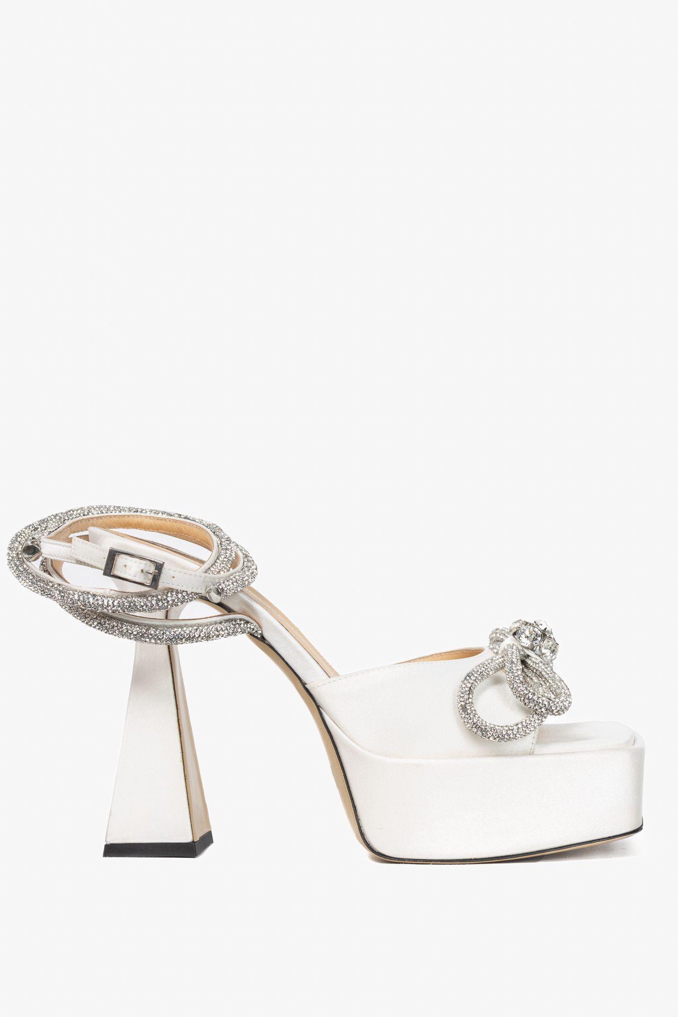 MACH & MACH MACH & MACH Double Bow Silk Crystal Platform Sandals Size US 8.5 / IT 38.5 - 1 Thumbnail