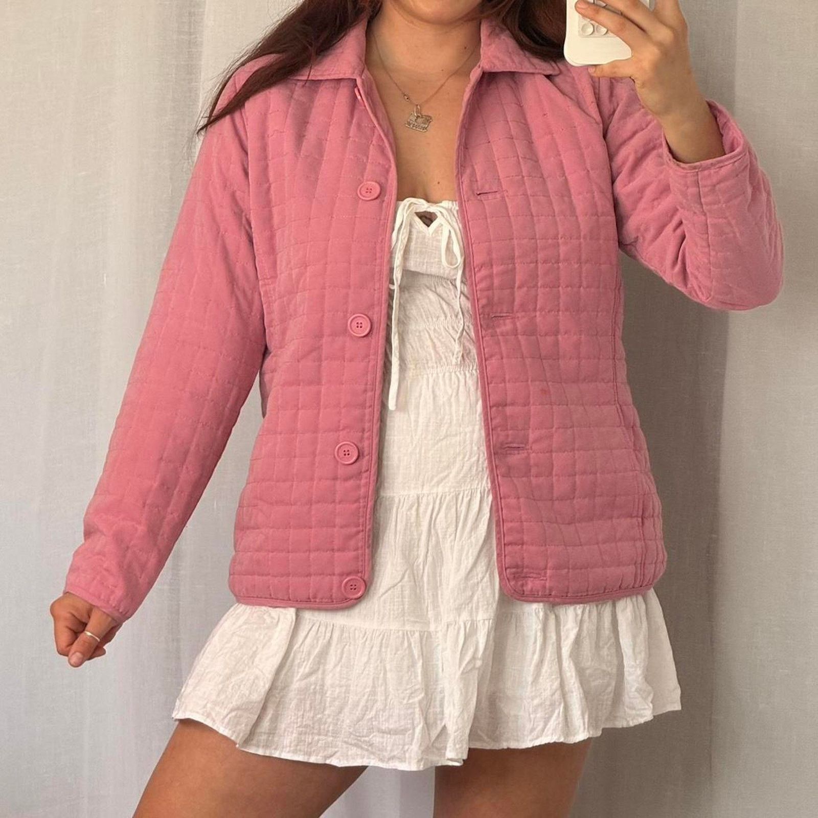 Vintage ✿ y2k pink quilted jacket dollhouse ✿ Size L / US 10 / IT 46 - 3 Thumbnail