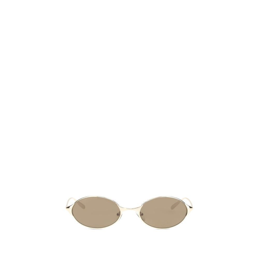 Gold Metal Sunglasses in Brown, Men's