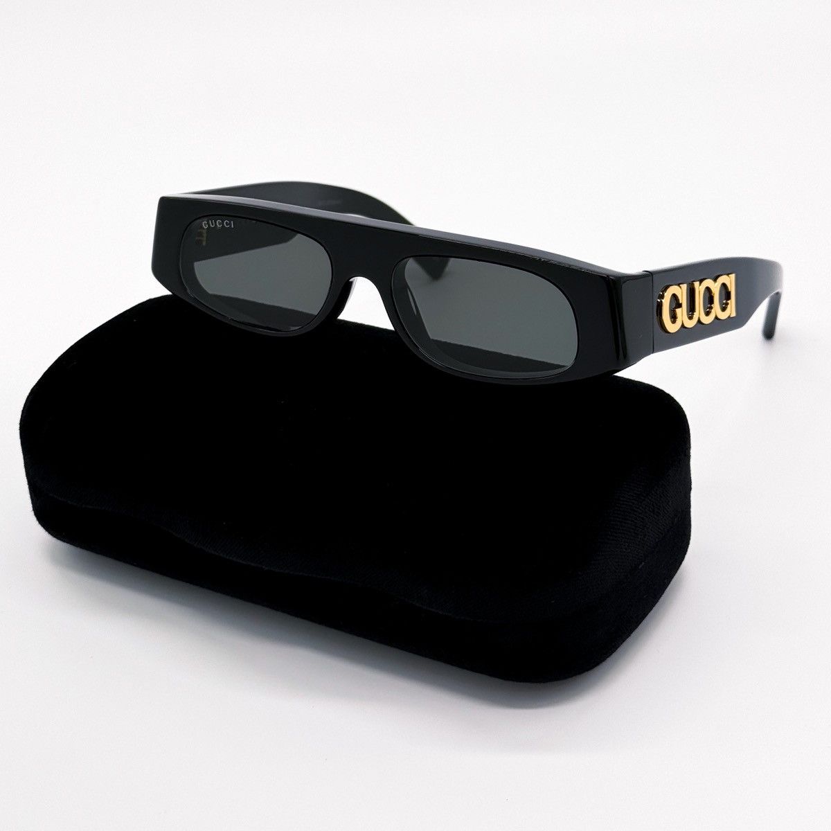 NEW GUCCI GG1771S 001 GEOMETRIC BLACK GREY WOMEN SUNGLASSES