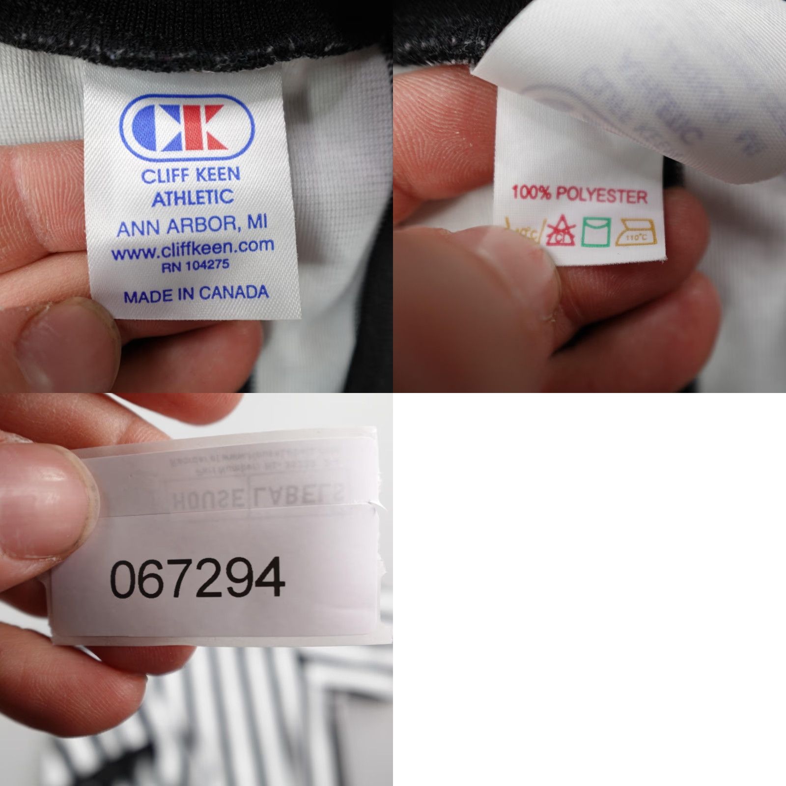 Vintage Cliff Keen Athletic Referee Shirt Black White Striped V Neck Medium Canada Mens Size US M / EU 48-50 / 2 - 8 Thumbnail