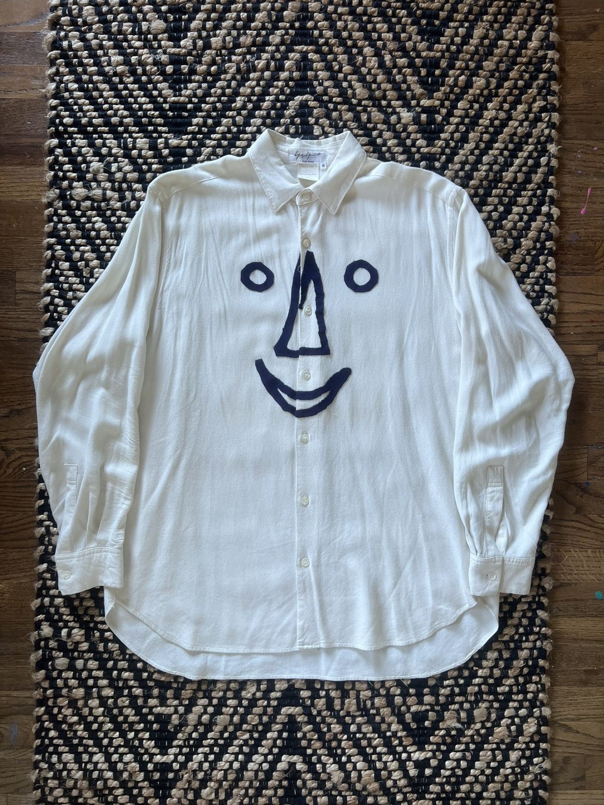 Yohji Yamamoto Yohji Yamamoto Pour Homme AW91 Smiley Face Button Up Size US M / EU 48-50 / 2 - 1 Thumbnail