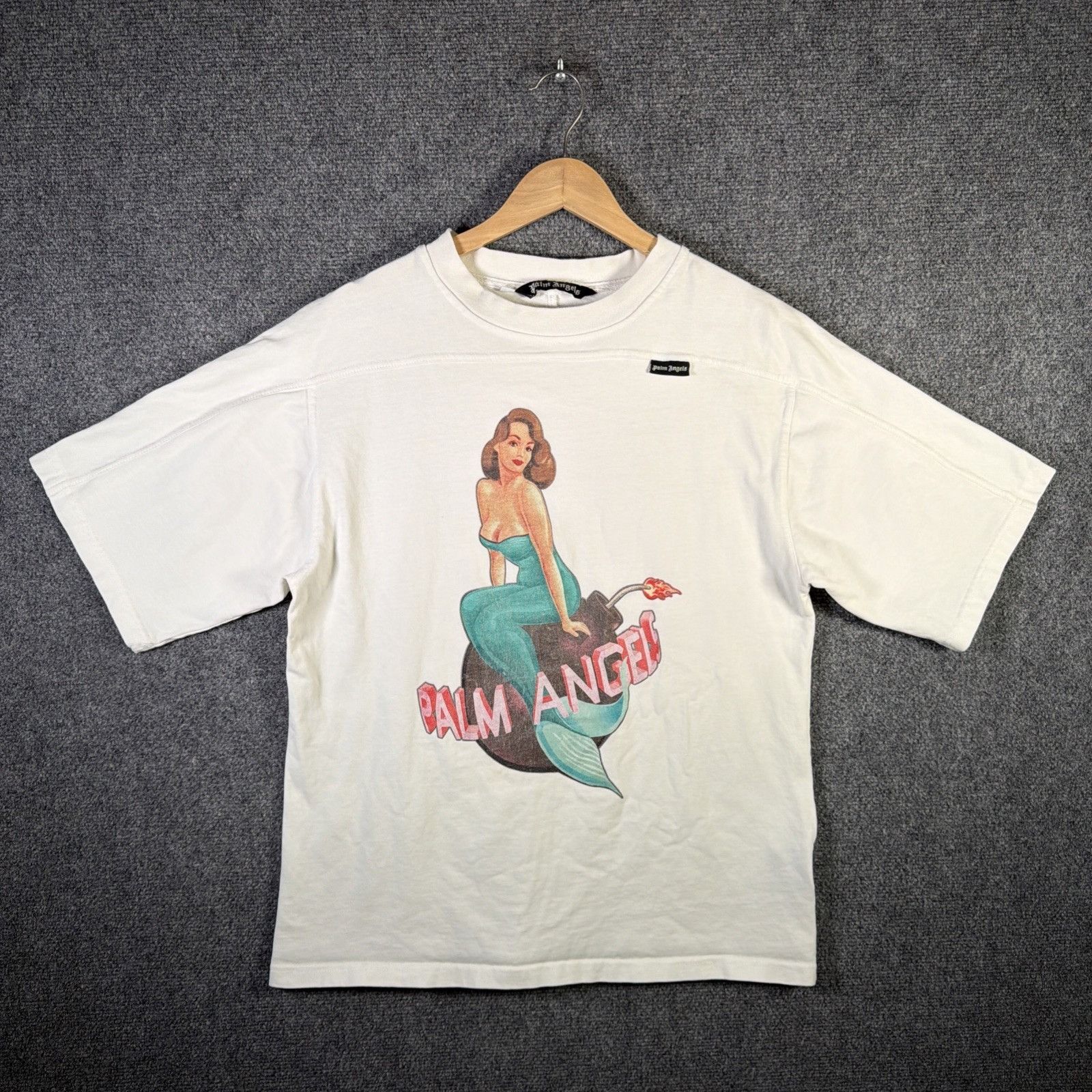 Palm Angels Shirt Mens Medium White Hype Designer Mermaid