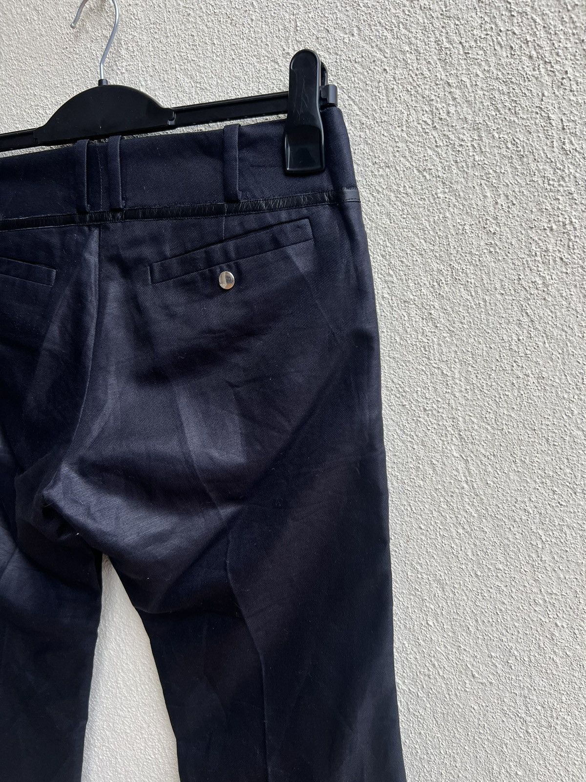 ato ATO Japan Blue Black Linen Boot Cut Trouser Pant Low Rise Size US 29 - 17 Thumbnail