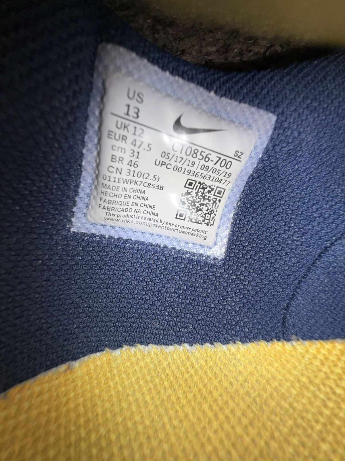Nike × Off-White Off White x Nike University Gold Michigan Dunk Size US 13 / EU 46 - 12 Thumbnail
