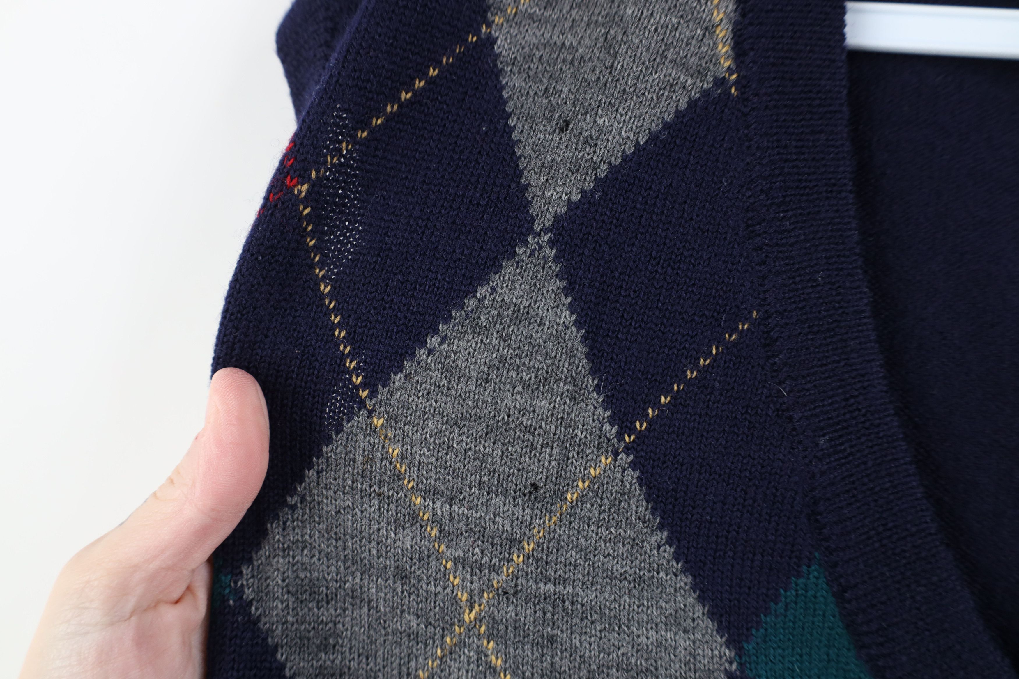 Vintage Vintage 90s Streetwear Wool Knit Argyle Diamond Sweater Vest Size US L / EU 52-54 / 3 - 4 Thumbnail