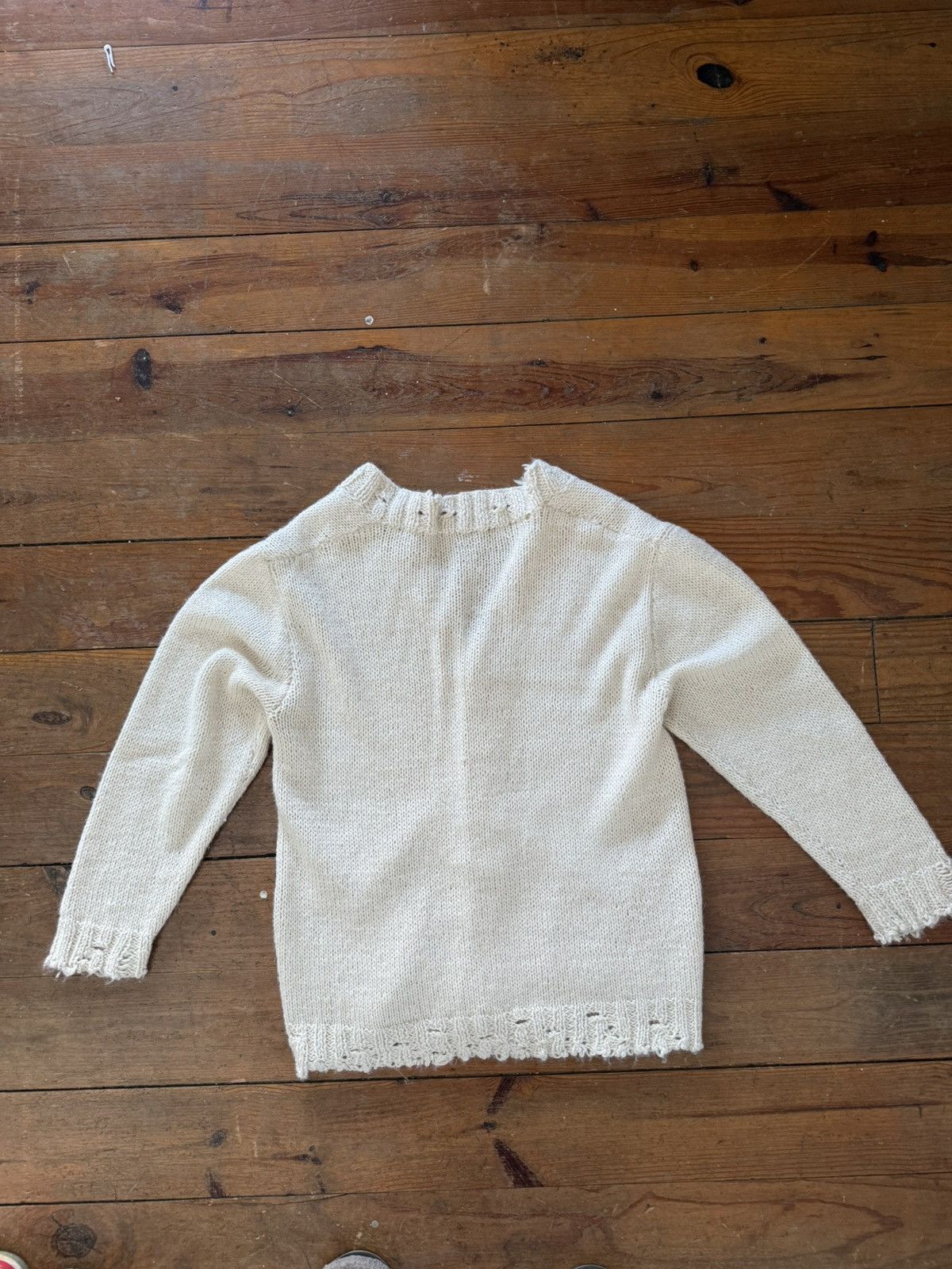Handmade × Vintage HAND KNIT ALPACA DISTRESSED CARDIGAN Size US XL / EU 56 / 4 - 3 Thumbnail