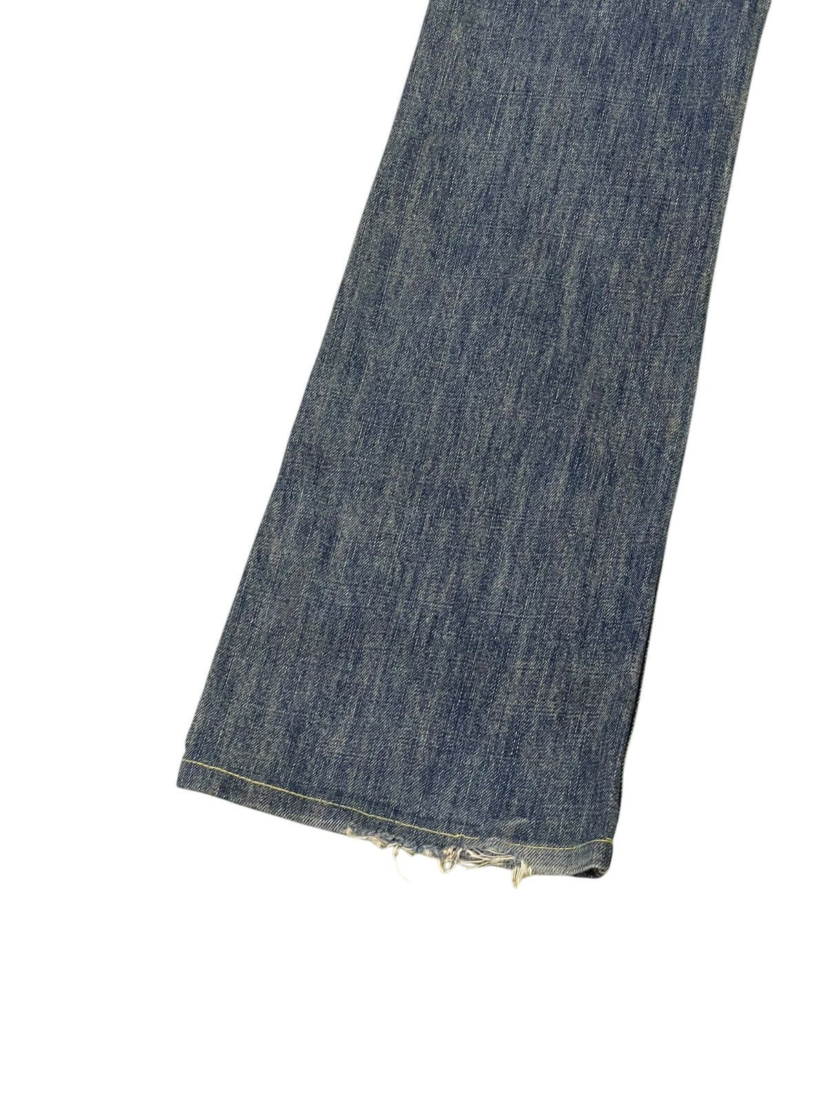 Japanese Brand Flare Jeans Honeysuckle Rose Faded Distress Boot Cut 7🟦 Size US 29 - 15 Thumbnail