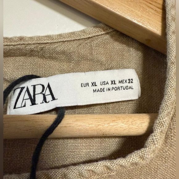 Zara Zara Linen Sleeveless Tunic Top Beige Size XL Size XL / US 12-14 / IT 48-50 - 6 Thumbnail
