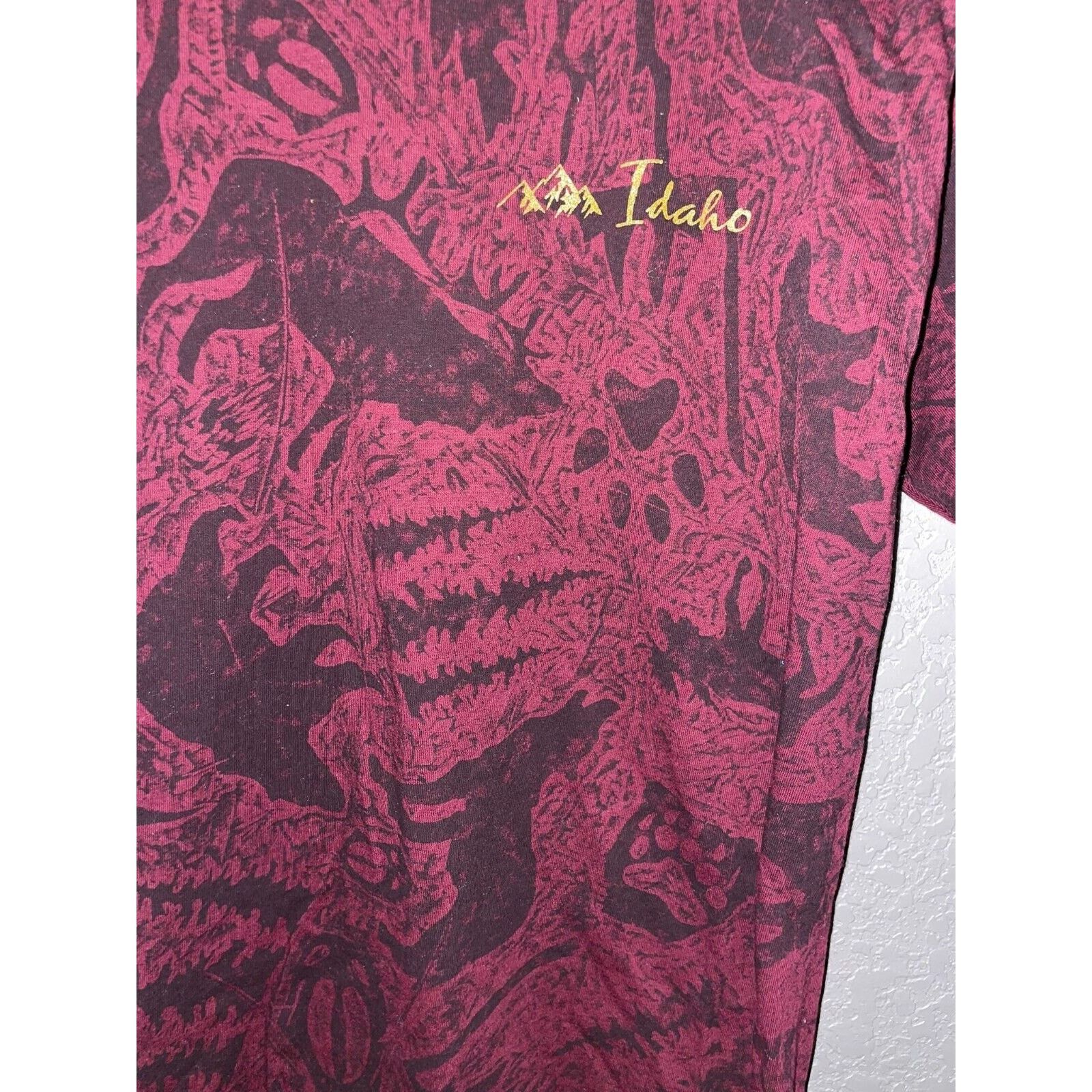 Jerzees Vintage Idaho Shirt AOP All Over Print Animal Tee VTG 90s M Size US M / EU 48-50 / 2 - 3 Thumbnail
