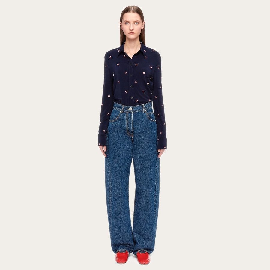 Salvatore Ferragamo o1s1rm0126 Shirt in Navy Blue Size L / US 10 / IT 46 - 4 Thumbnail