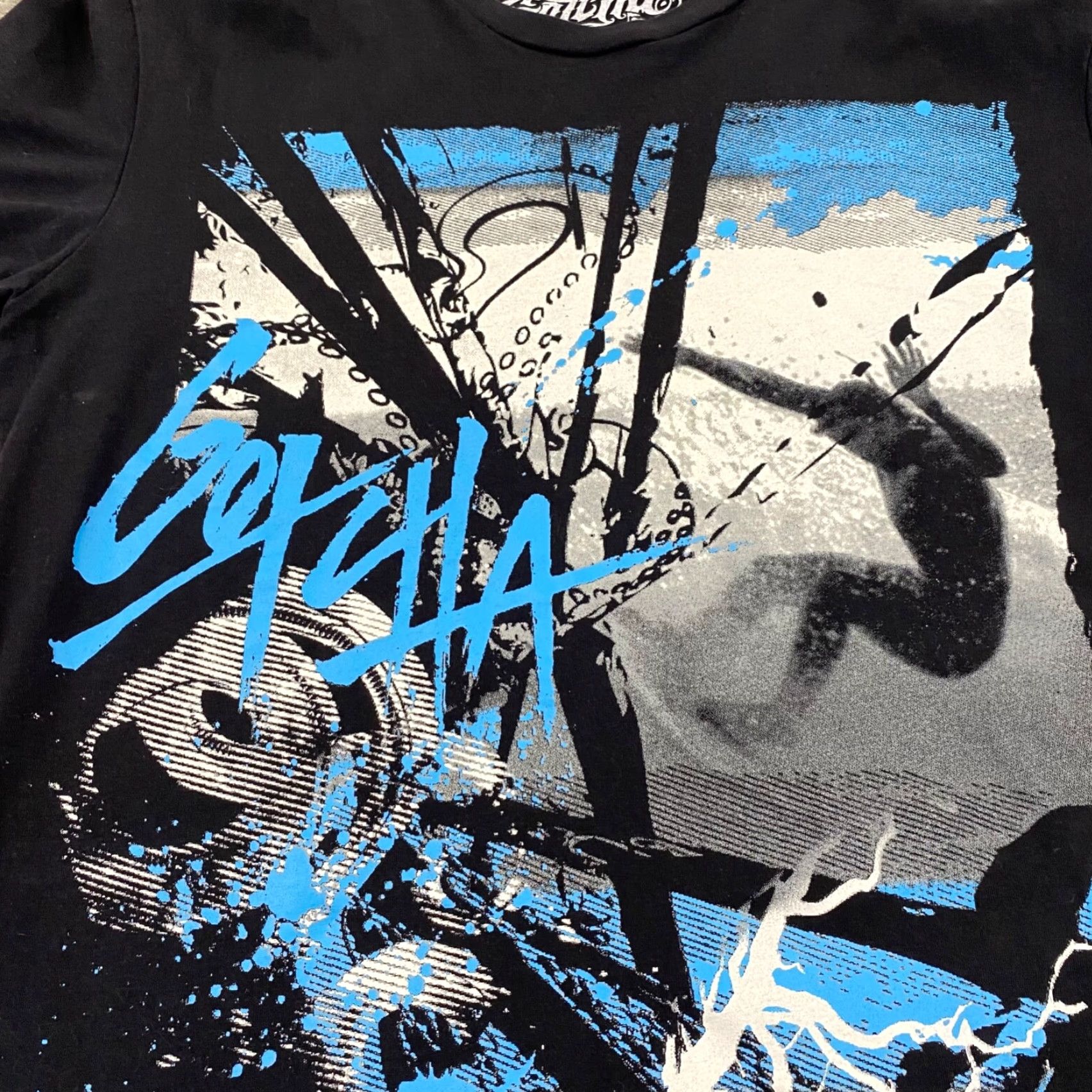 Gotcha GOTCHA Shirt Mens Medium Black Blue Graphic T Tee Surfing Windsurf Beach Skating Size US M / EU 48-50 / 2 - 3 Thumbnail