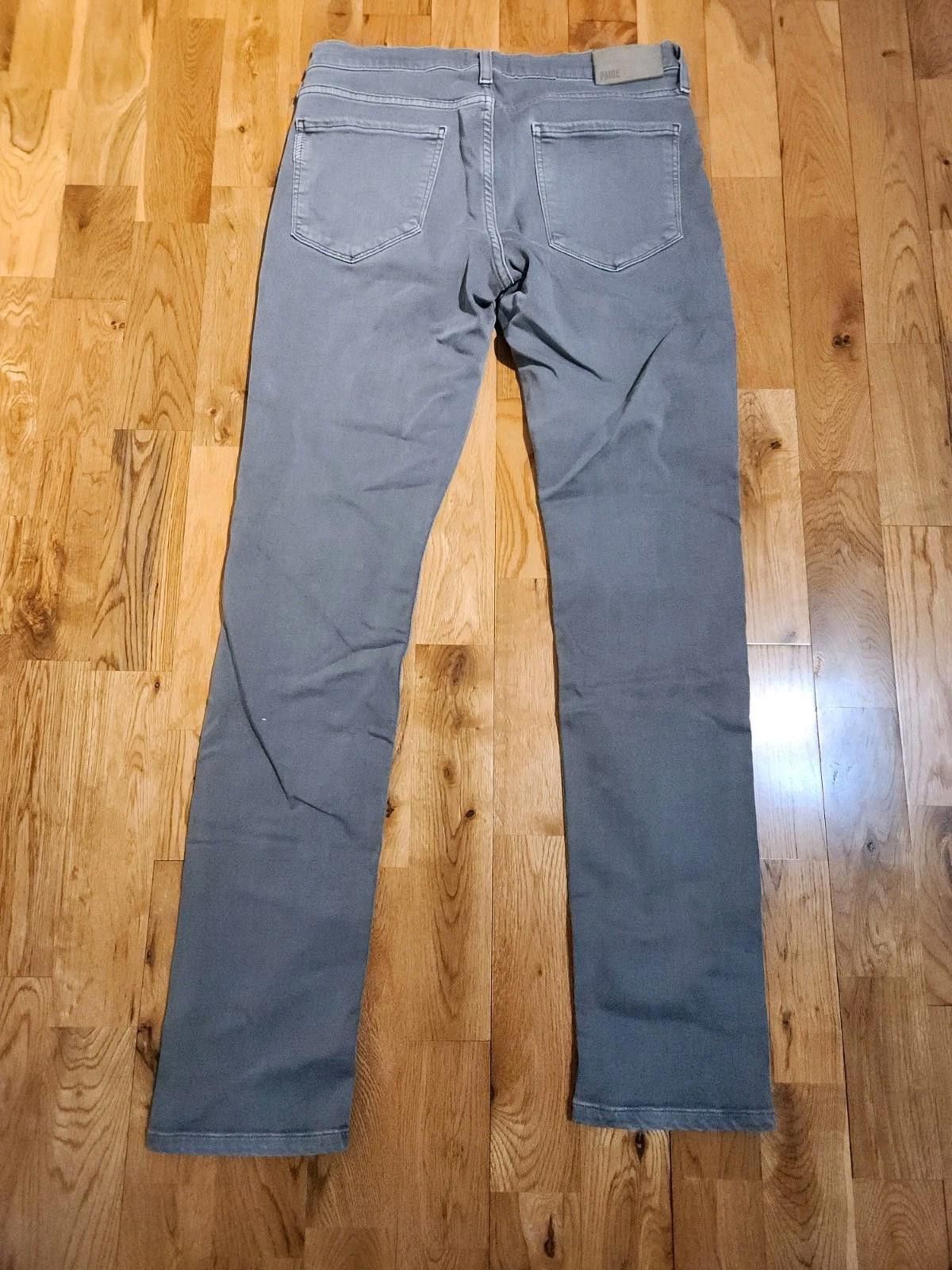 Paige PAIGE Lennox Jeans Men's 31x31 Gray Denim Slim Fit Jeans Size US 31 - 4 Thumbnail