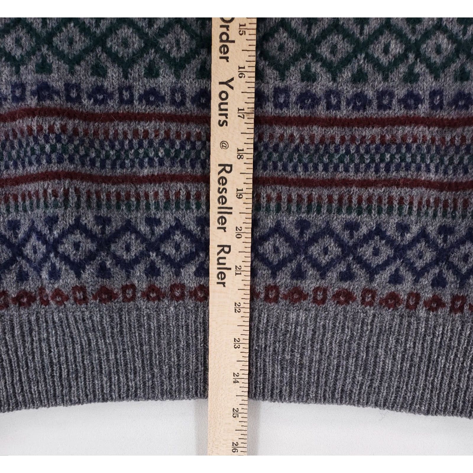 London Fog London Fog Sweater Mens M Gray Wool Fair Isle Knit Patterned Pullover Shetland Knit M Size US M / EU 48-50 / 2 - 6 Thumbnail