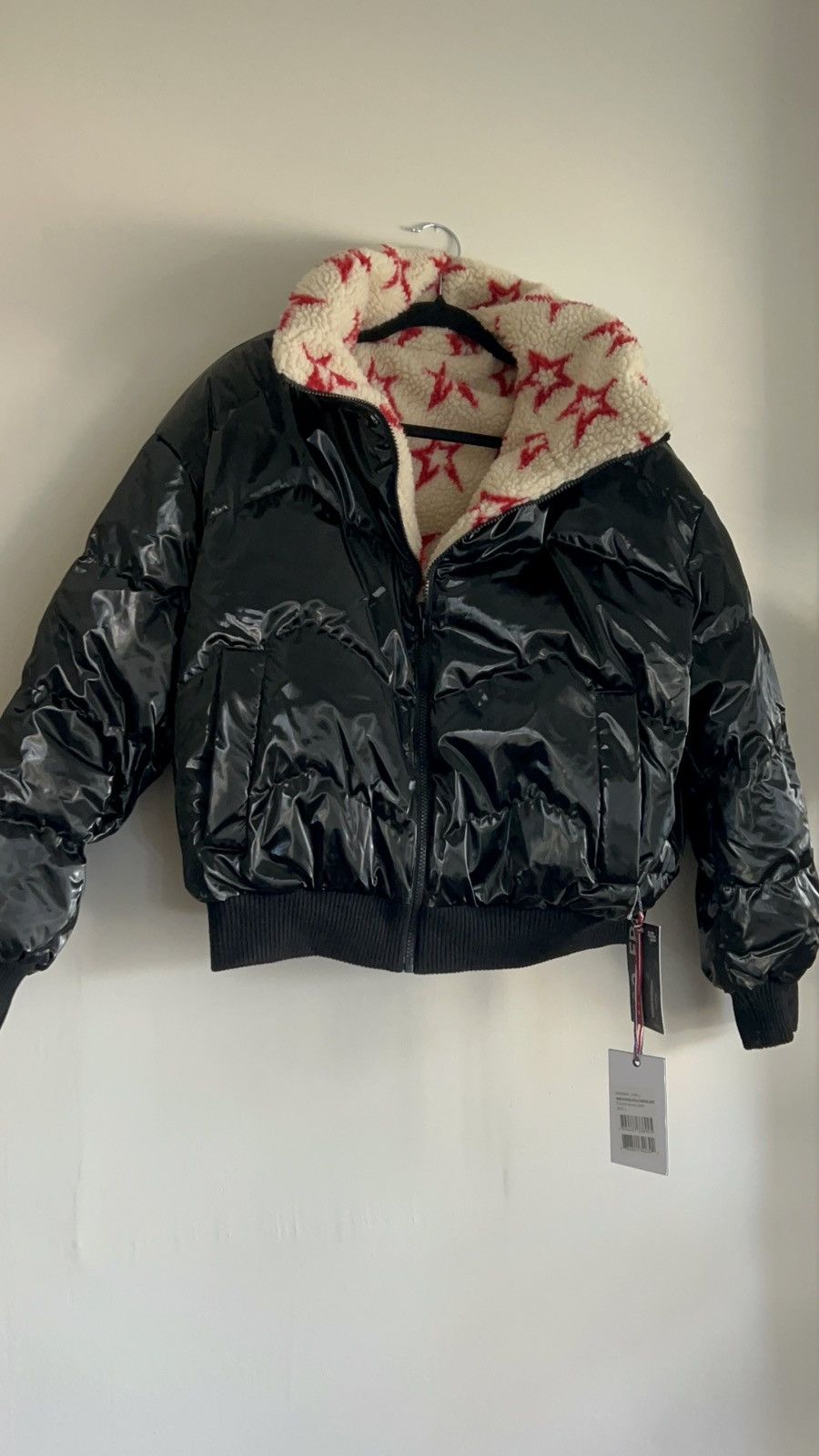 Perfect Moment Reversible Metallic Black Shearling Jacket Size L / US 10 / IT 46 - 2 Thumbnail