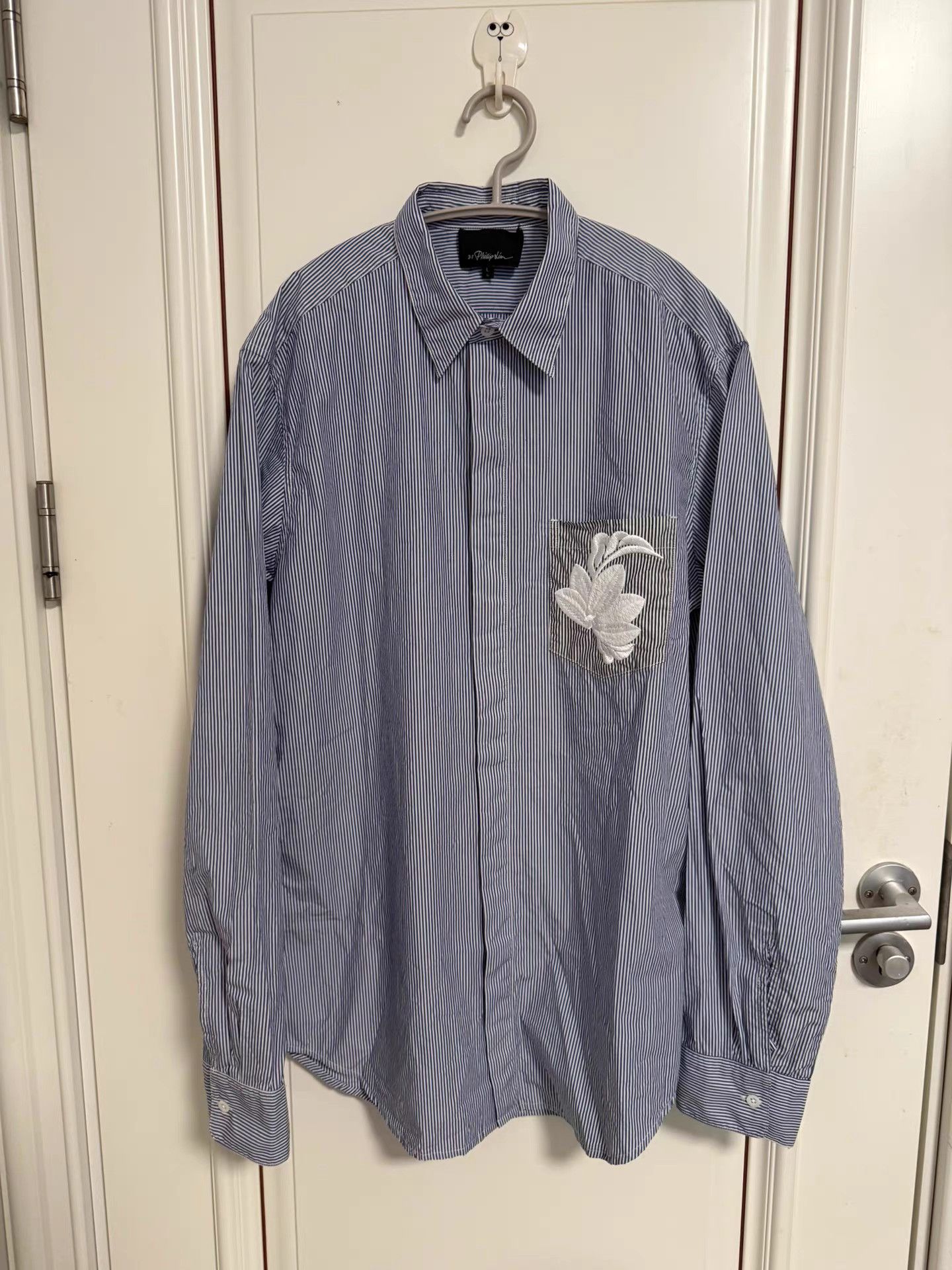 3.1 Phillip Lim 3.1 Phillip Lim Men's Embroidered Striped Casual Shirt K9 Size US L / EU 52-54 / 3 - 1 Thumbnail
