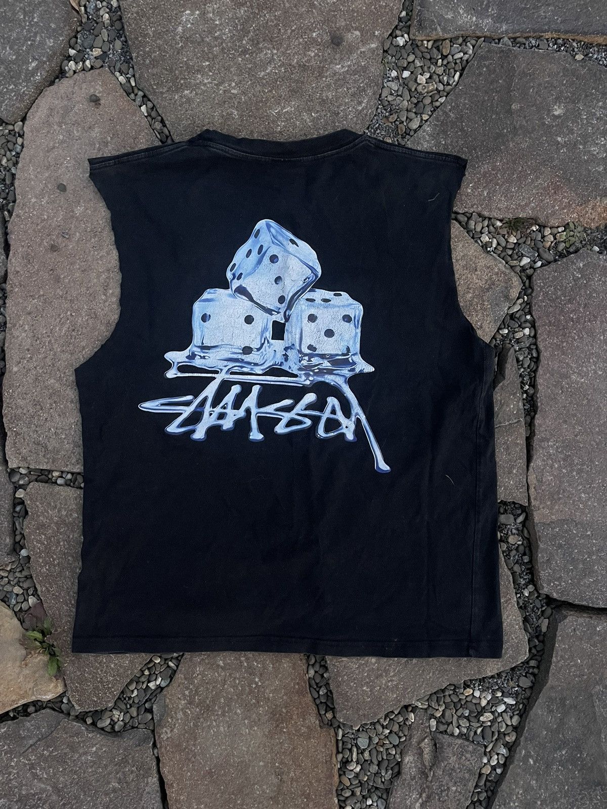 Other Y2K Stussy Big Logo distressed t-shirt sleeveless Size US M / EU 48-50 / 2 - 1 Thumbnail