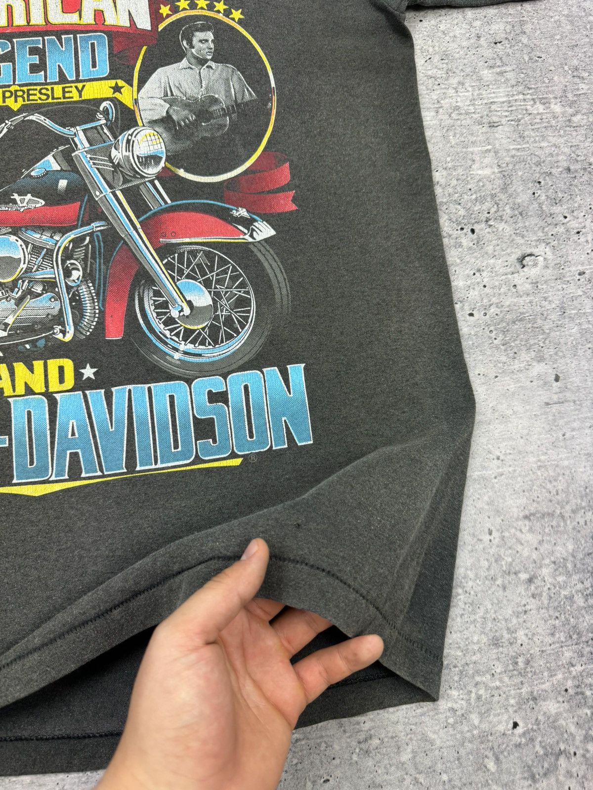 Band Tees × Harley Davidson × Vintage Vintage 80’s 1987 Harley-Davidson Elvis Presley T-Shirt Tee Size US L / EU 52-54 / 3 - 8 Thumbnail
