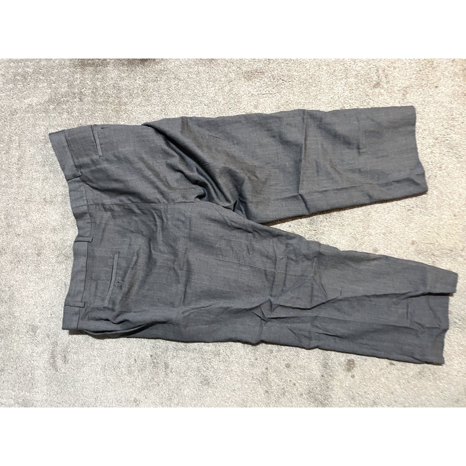 Kenneth Cole VINTAGE Kenneth Cole Flat Front PANTS Men 38x22 Gray Solid Dress Pants Size US 38 / EU 54 - 3 Thumbnail