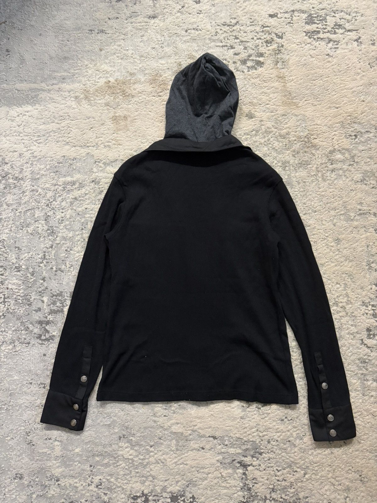 Japanese Brand DJ Honda - Ribbed Longsleeve Layered Hoodie Size US S / EU 44-46 / 1 - 10 Thumbnail