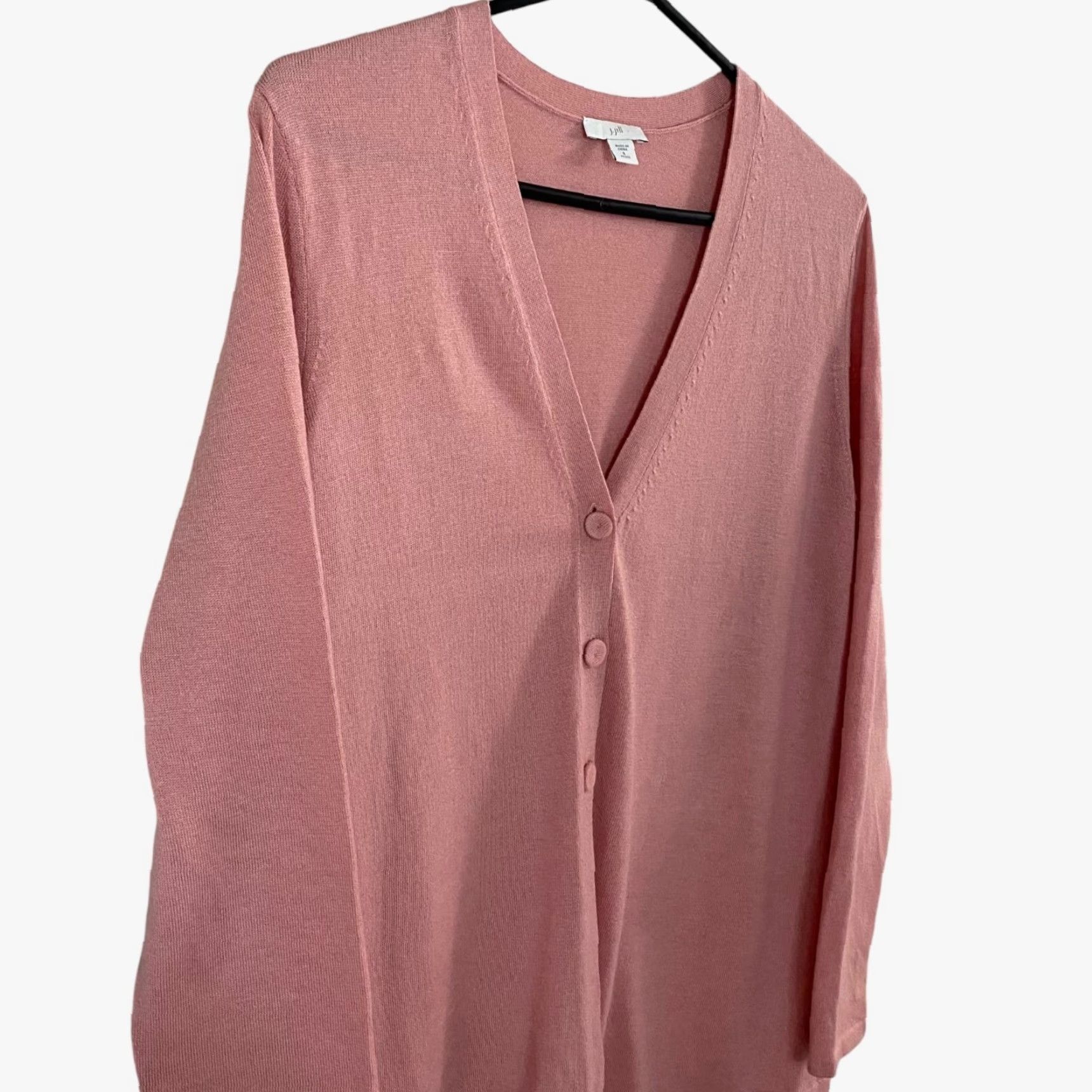 J. Jill J.Jill Cardigan Sweater V-Neck Pink Small Petite Wool Long-Sleeve Button-Front Women Size S / US 4 / IT 40 - 4 Thumbnail