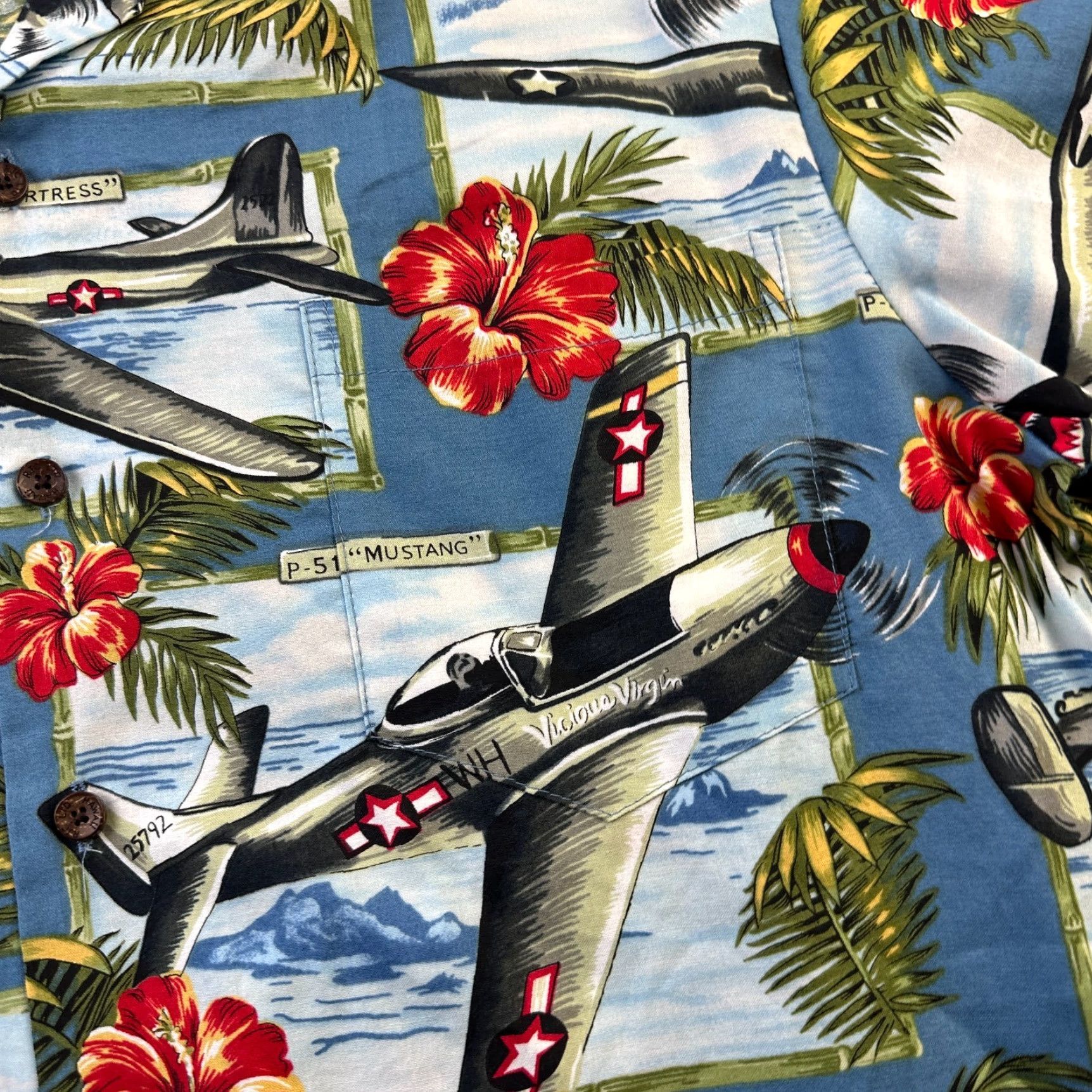 Vintage Kalaheo Shirt Mens Medium Hawaiian WWII Bomber Air Planes Print Fighter Jet Shirt Size US M / EU 48-50 / 2 - 4 Thumbnail