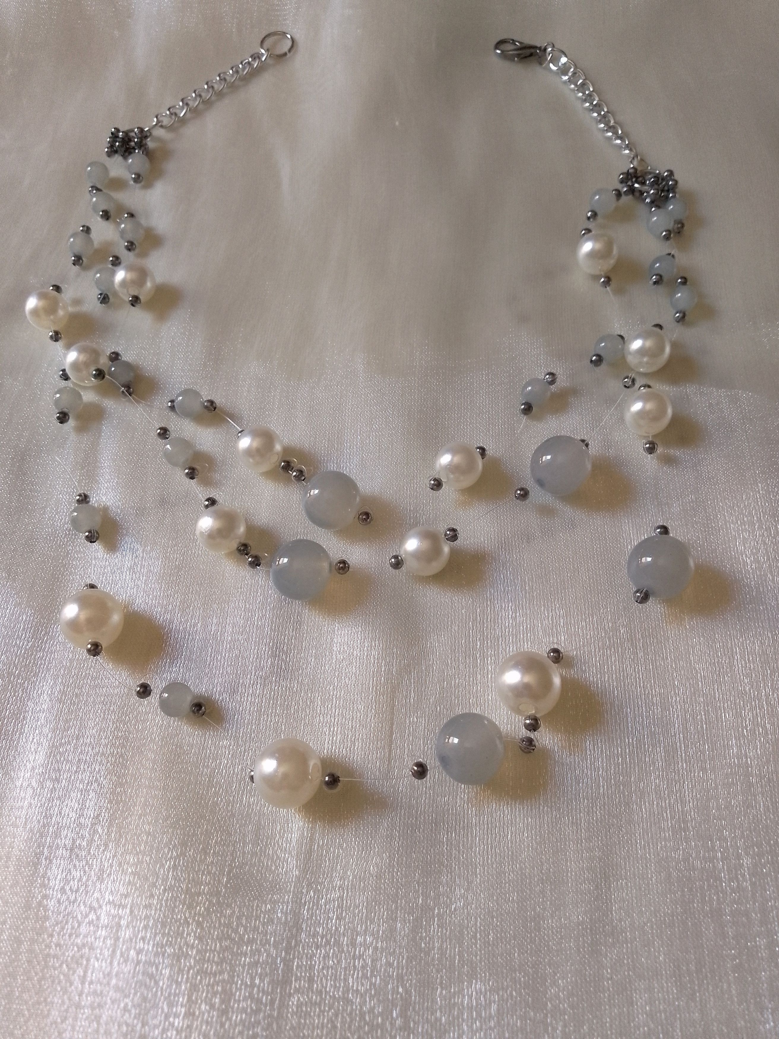 Handmade Necklace Long Multithread Pearls Crystal Matinee Style Size ONE SIZE - 3 Thumbnail