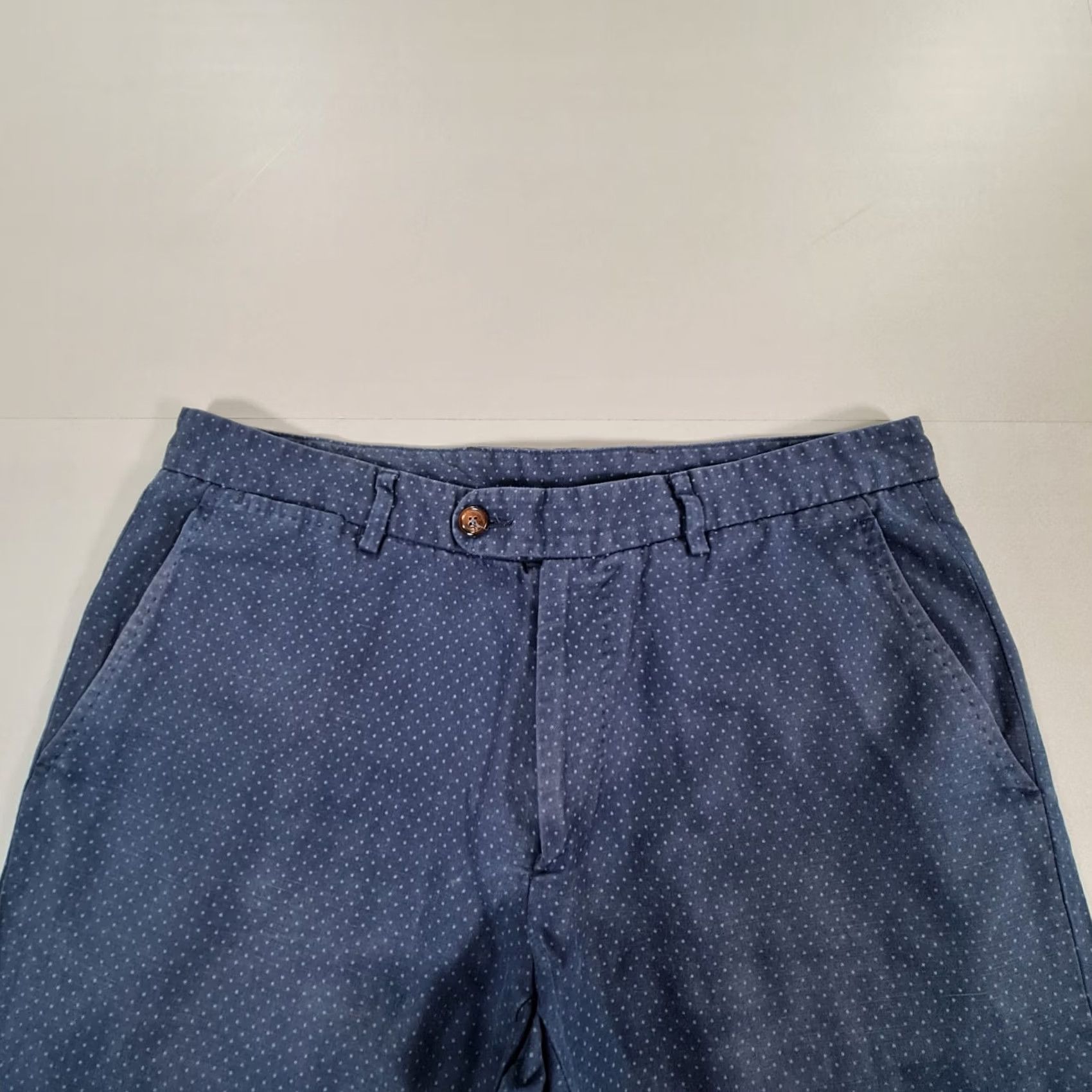 Carolina Herrera Carolina Herrera Mens Chino Trousers Blue W33 L31 Polka Dot Linen Blend Pants Shirt? Size US 33 - 2 Thumbnail