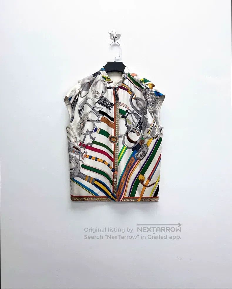Hermes Hermes Multielement Harness Chain Printed Silk Vest Jacket Size XS / US 0-2 / IT 36-38 - 1 Thumbnail