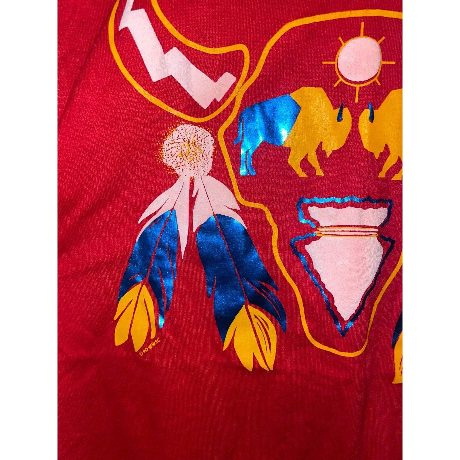 Jerzees Vintage South Dakota Shirt Native American Red Tee 90s VTG M Size US M / EU 48-50 / 2 - 5 Thumbnail