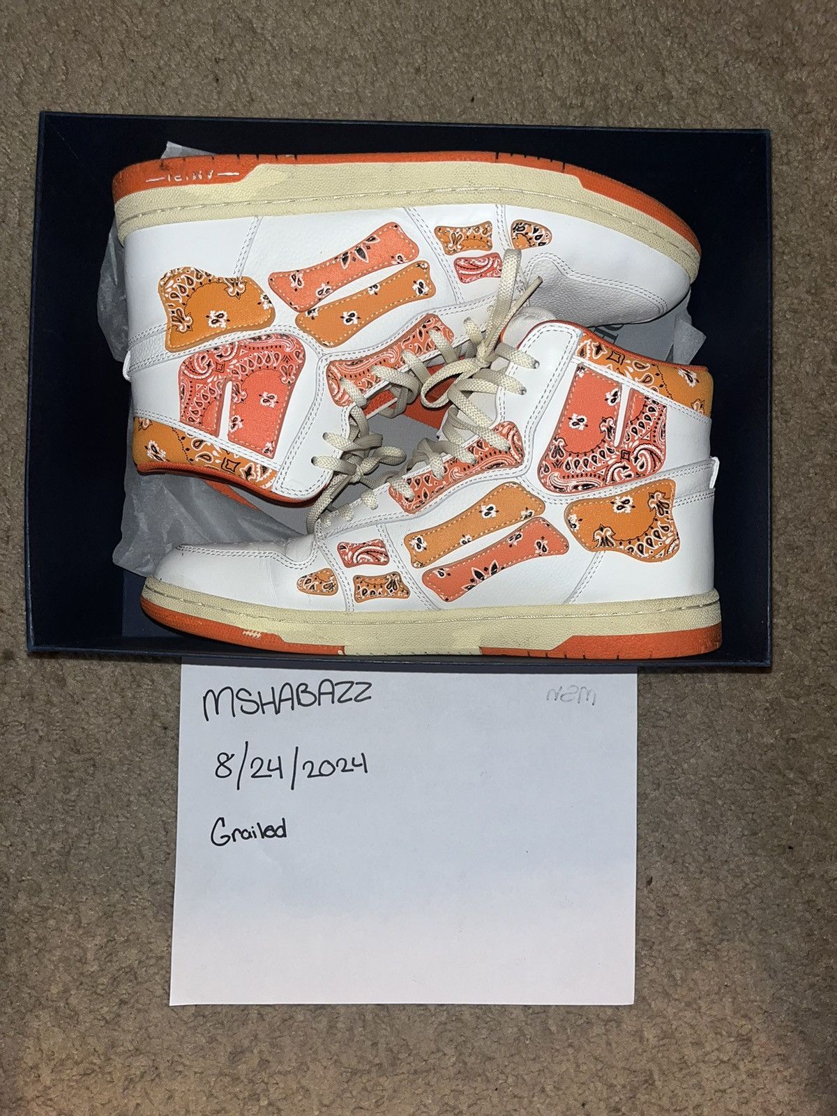Amiri Skel-Top Hi Bandana High-Top Sneakers Size US 11 / EU 44 - 2 Thumbnail