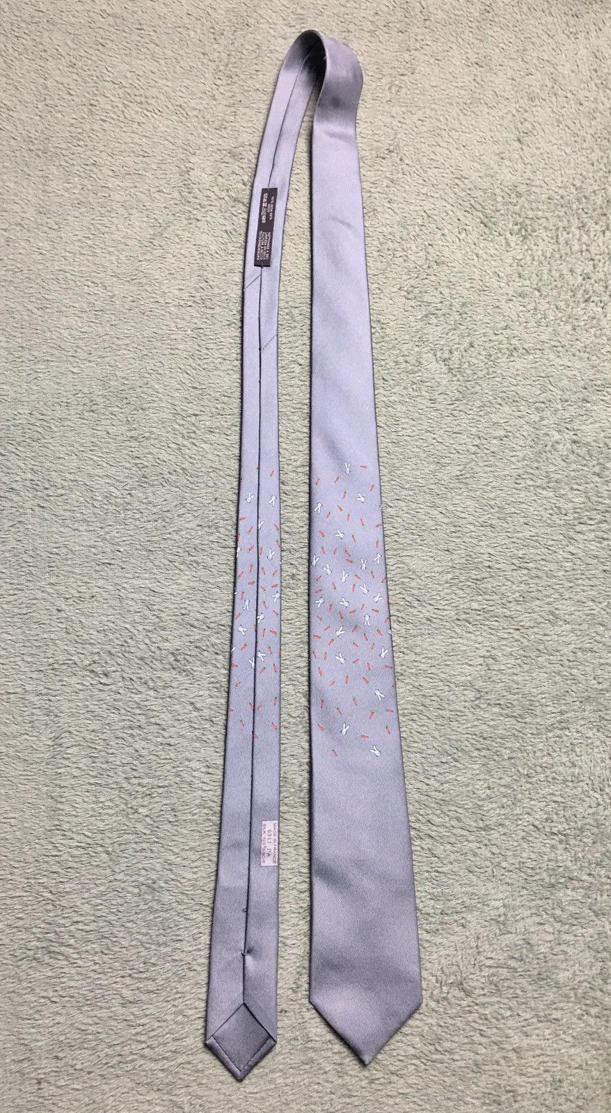 Hermes HERMES Paris Rabbit Carrot Print 6311 PA Silk Mens Tie Size ONE SIZE - 13 Thumbnail