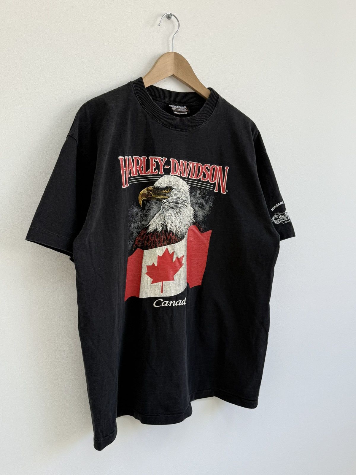 Harley Davidson × Vintage Vintage 90s Harley Davidson Canada Graphic T-Shirt Size US XL / EU 56 / 4 - 2 Thumbnail