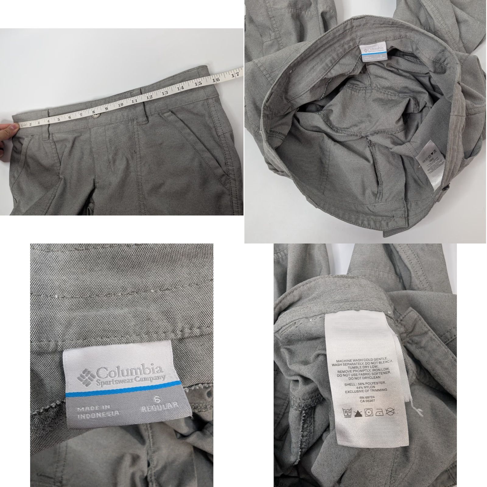 Vintage Columbia Women's 6 Pilsner Peak Pants Roll Up Hiking Gray Nylon Carpenter Outdoor Size 28" / US 6 / IT 42 - 8 Thumbnail