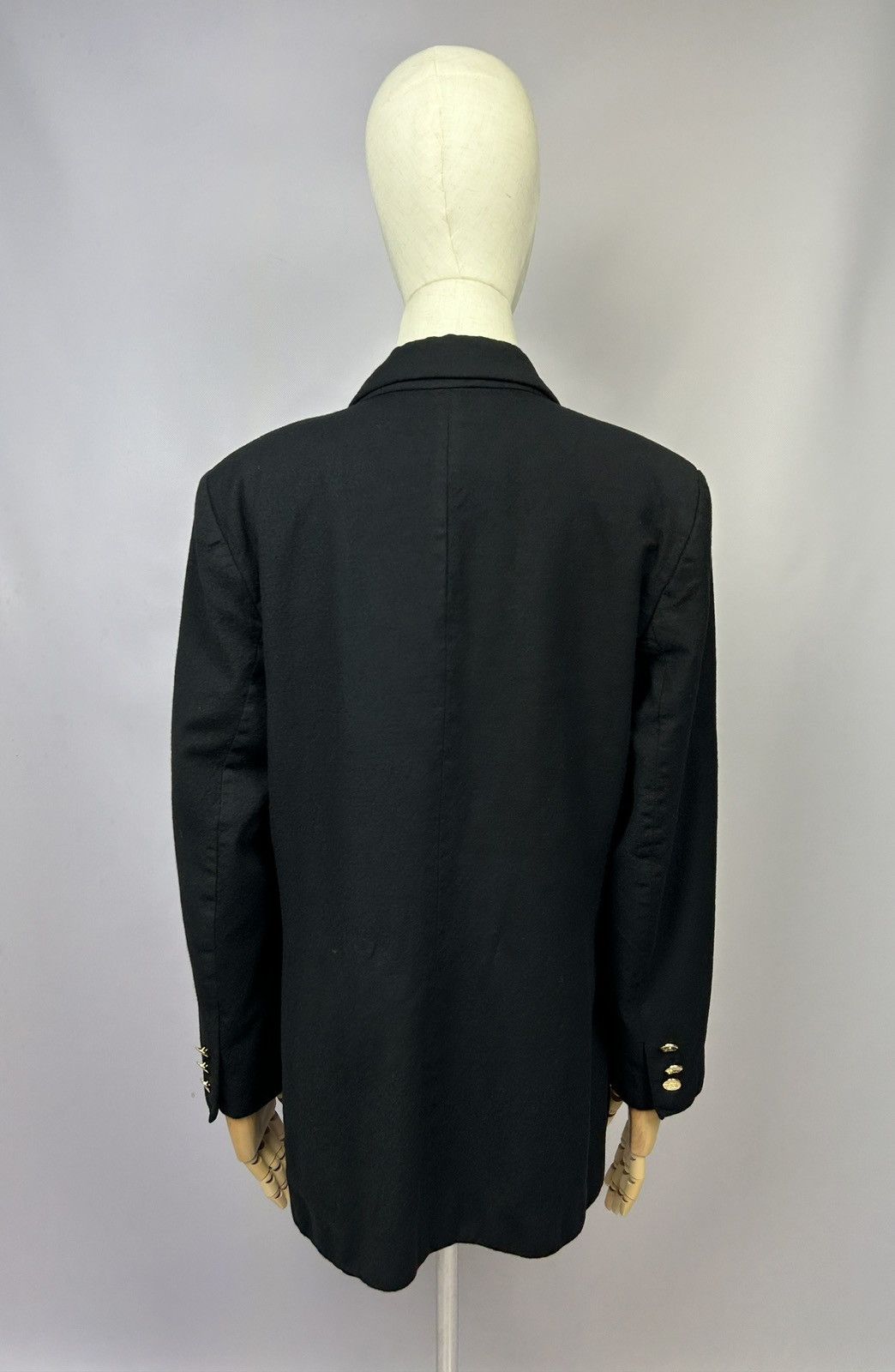 Burberry × Designer Vintage Burberrys Wool/Cashmere Black Knit Blazer Jacket Size L / US 10 / IT 46 - 9 Thumbnail