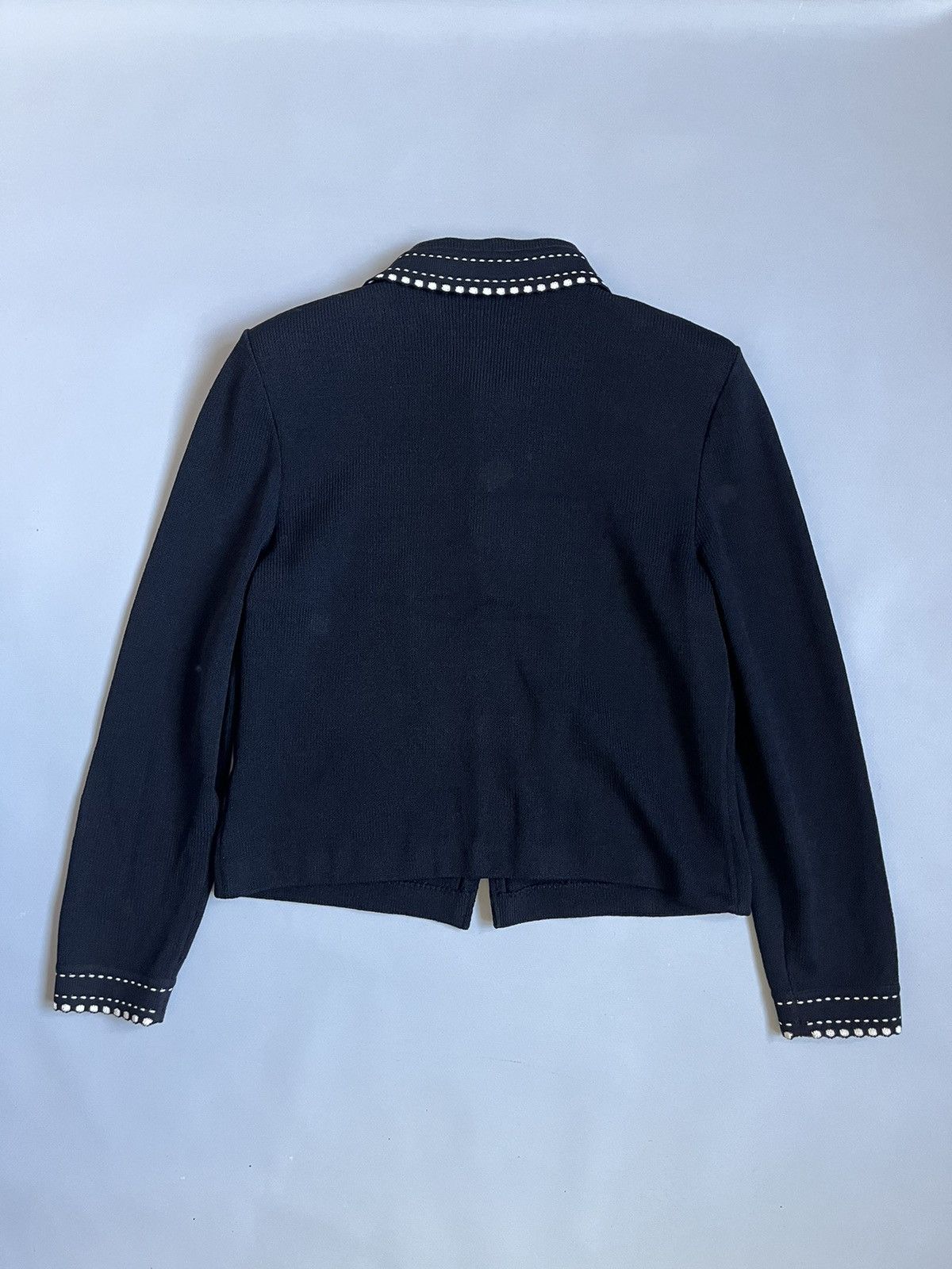 St. John ST.JOHN Collection Marie Gray Knit Wool Viscose Zip Jacket Size M / US 6-8 / IT 42-44 - 14 Thumbnail