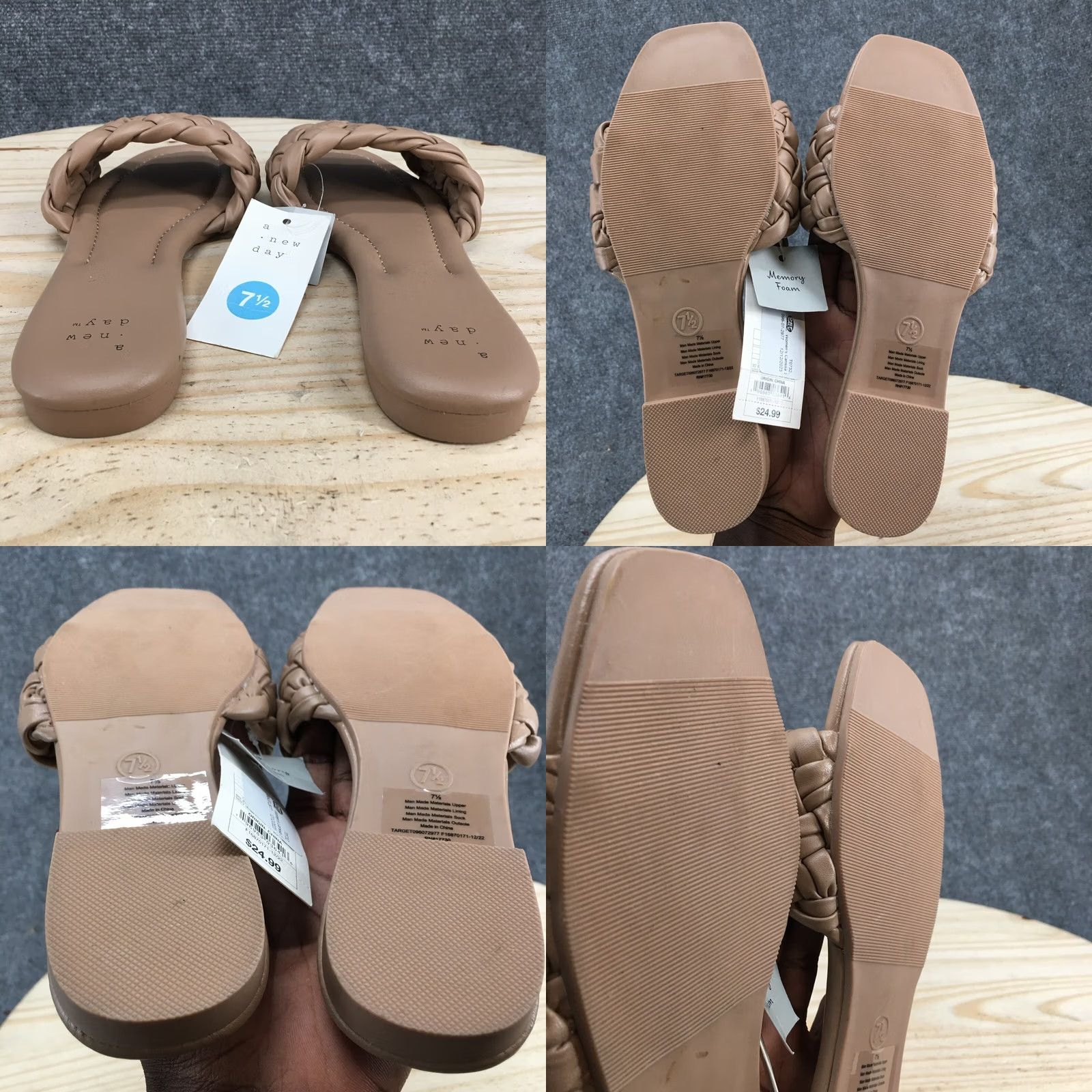 Vintage A New Day Sandals Womens 7.5 Slide Beige Slip-On Casual Comfort Block Heels NEW Size US 8 / IT 38 - 8 Thumbnail