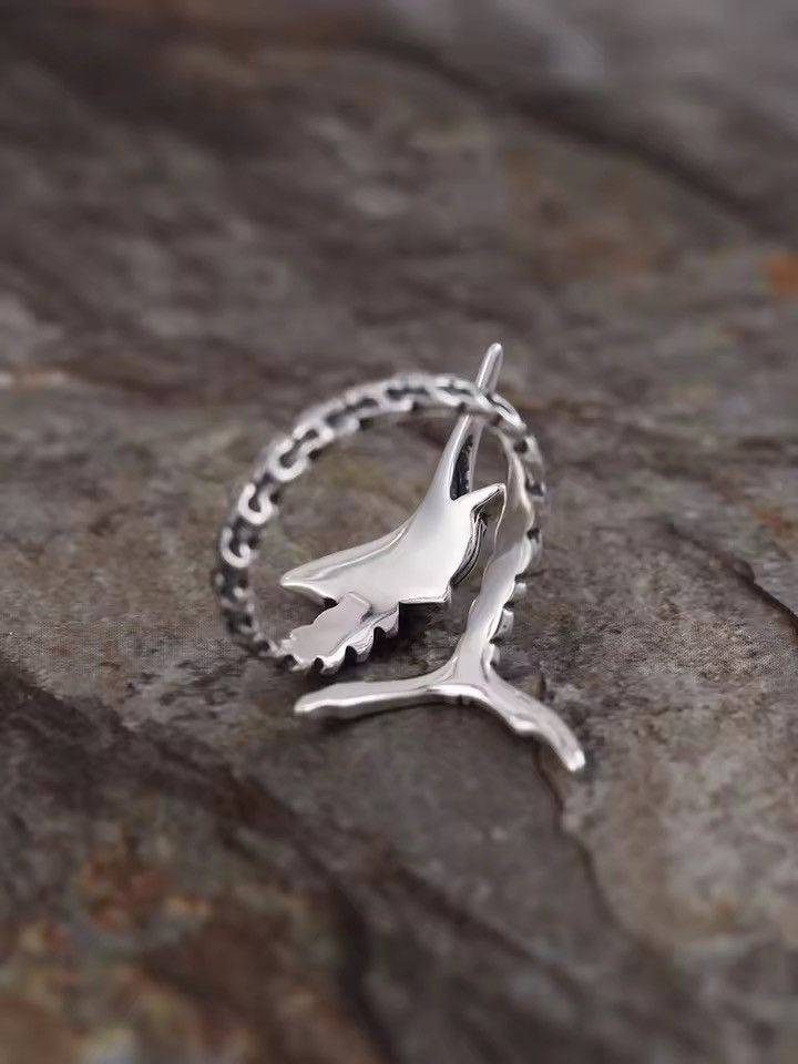 Jewelry Sterling Silver Tuna Streetwear Ring Size ONE SIZE - 5 Thumbnail