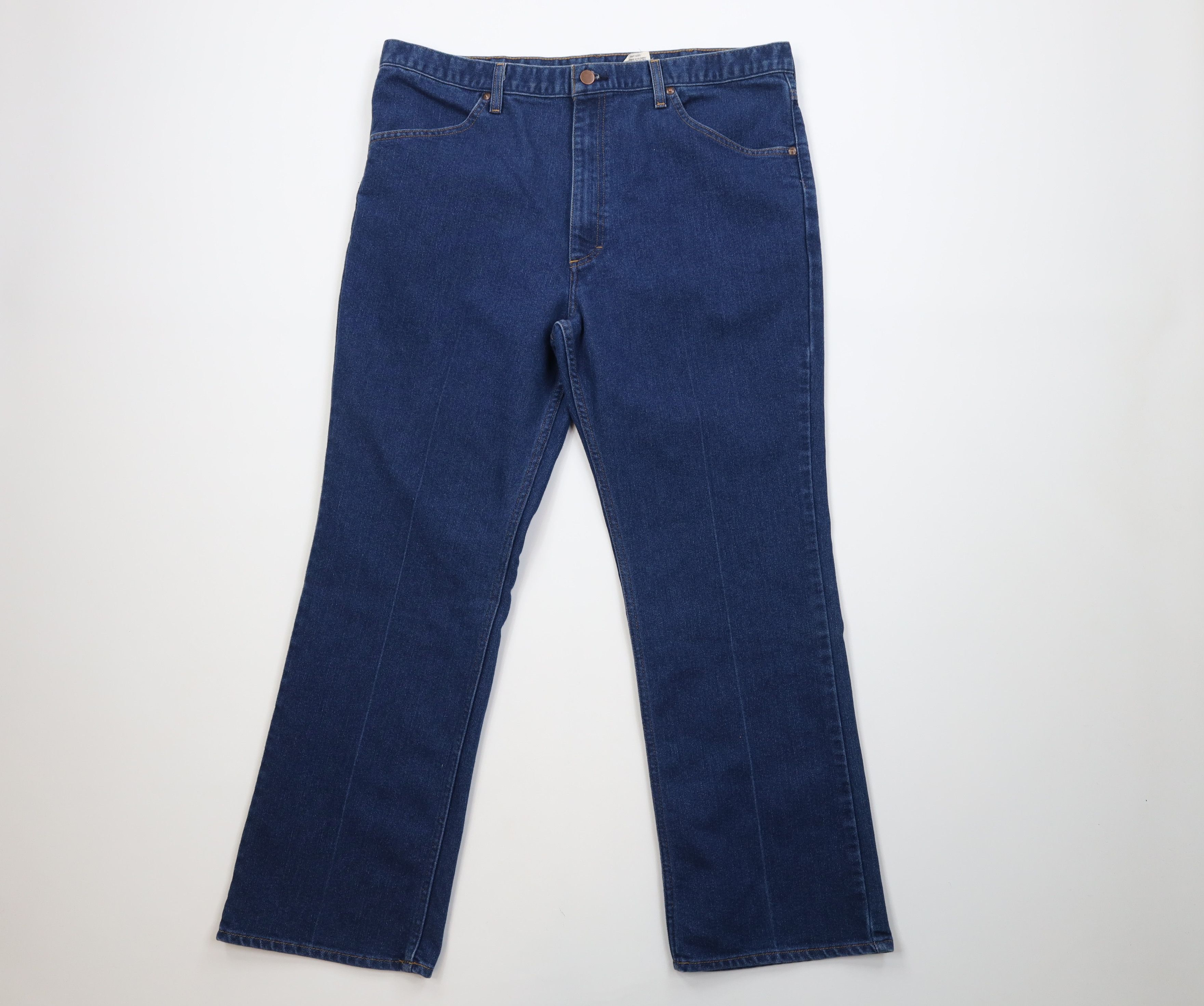 Vintage Vintage 90s Streetwear Flared Wide Leg Denim Jeans Blue Size US 38 / EU 54 - 1 Thumbnail